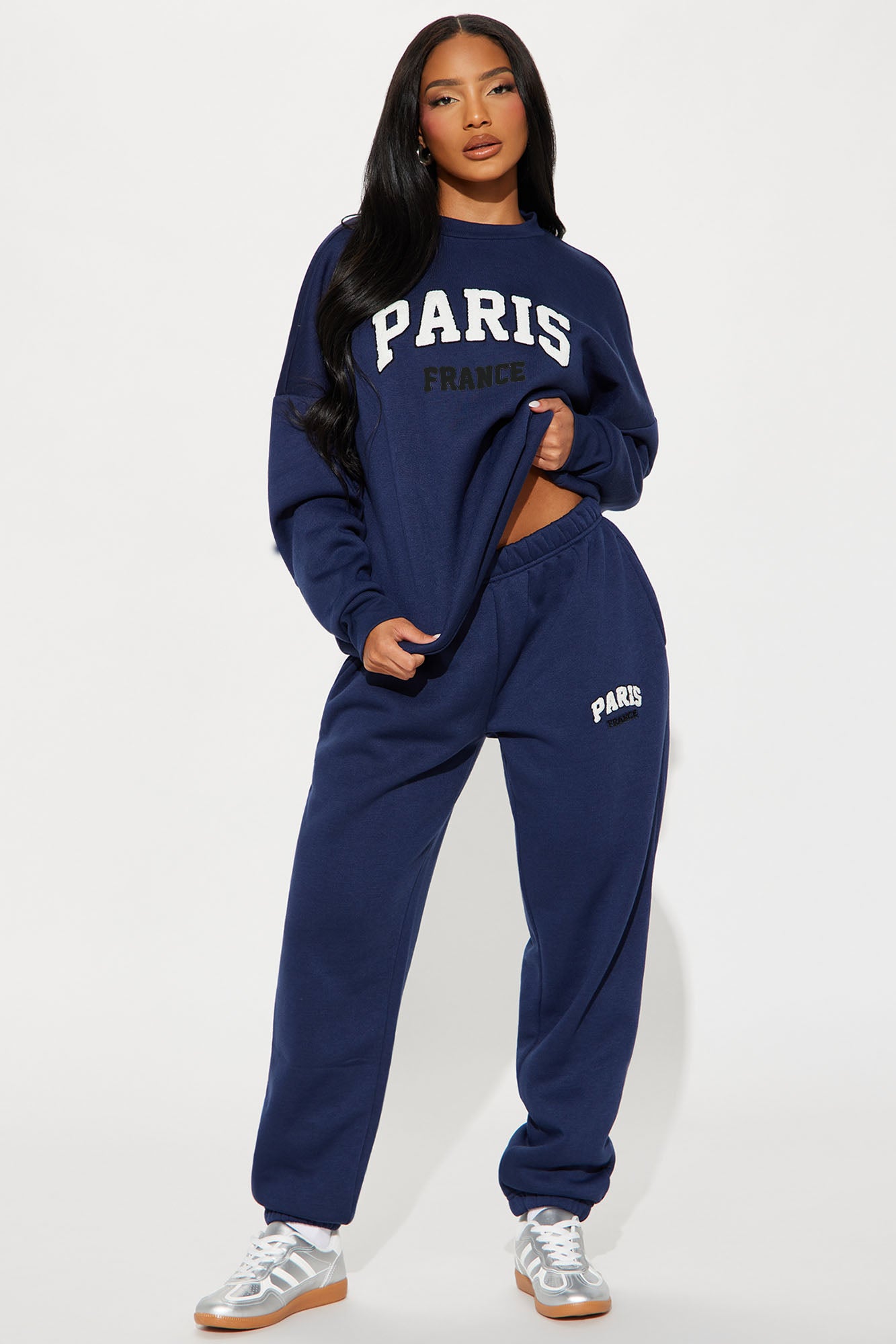 Staying In Paris Jogger Set - Navy