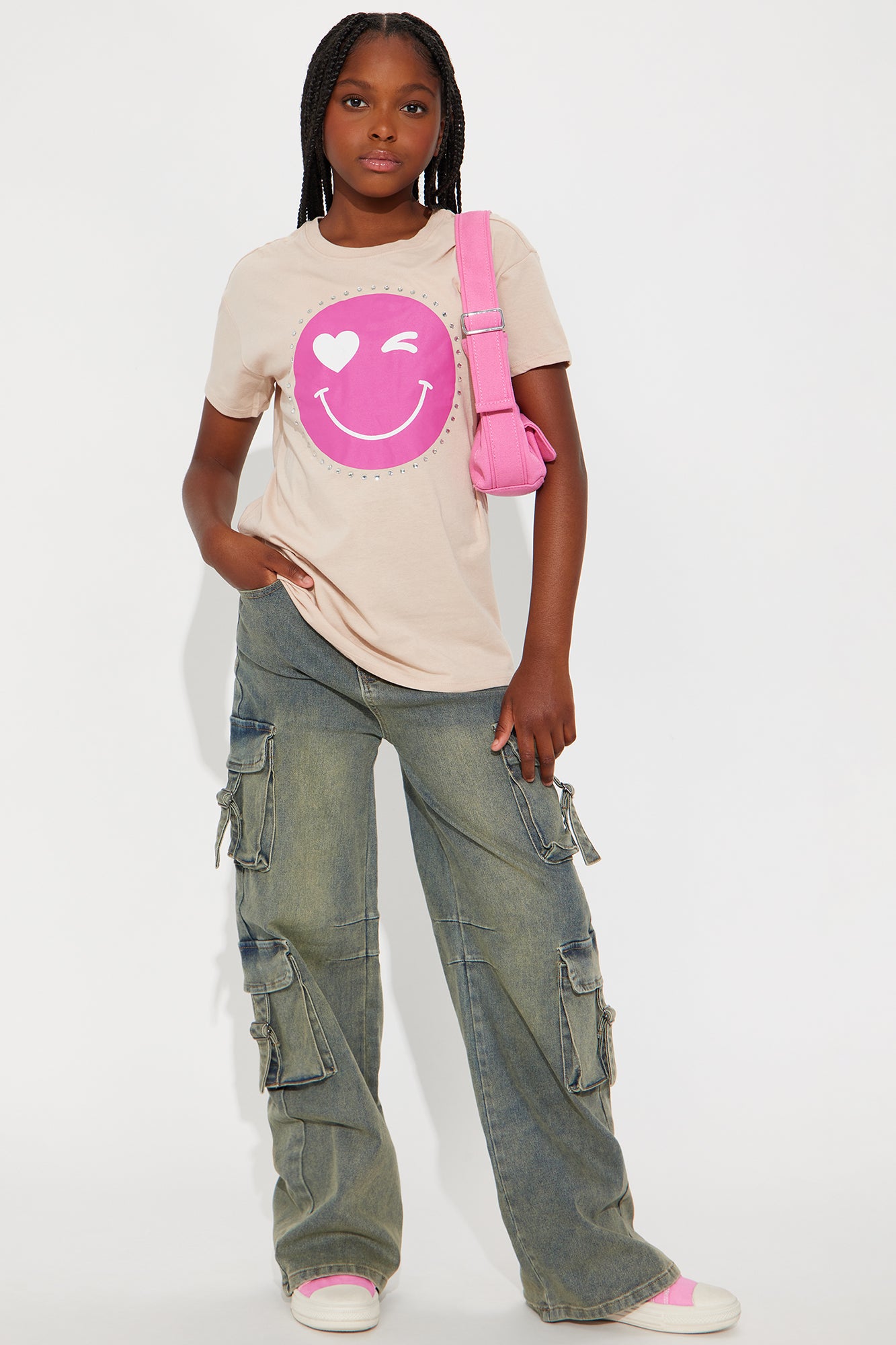 Mini No Doubt About It Wide Leg Cargo Jeans - Medium Wash