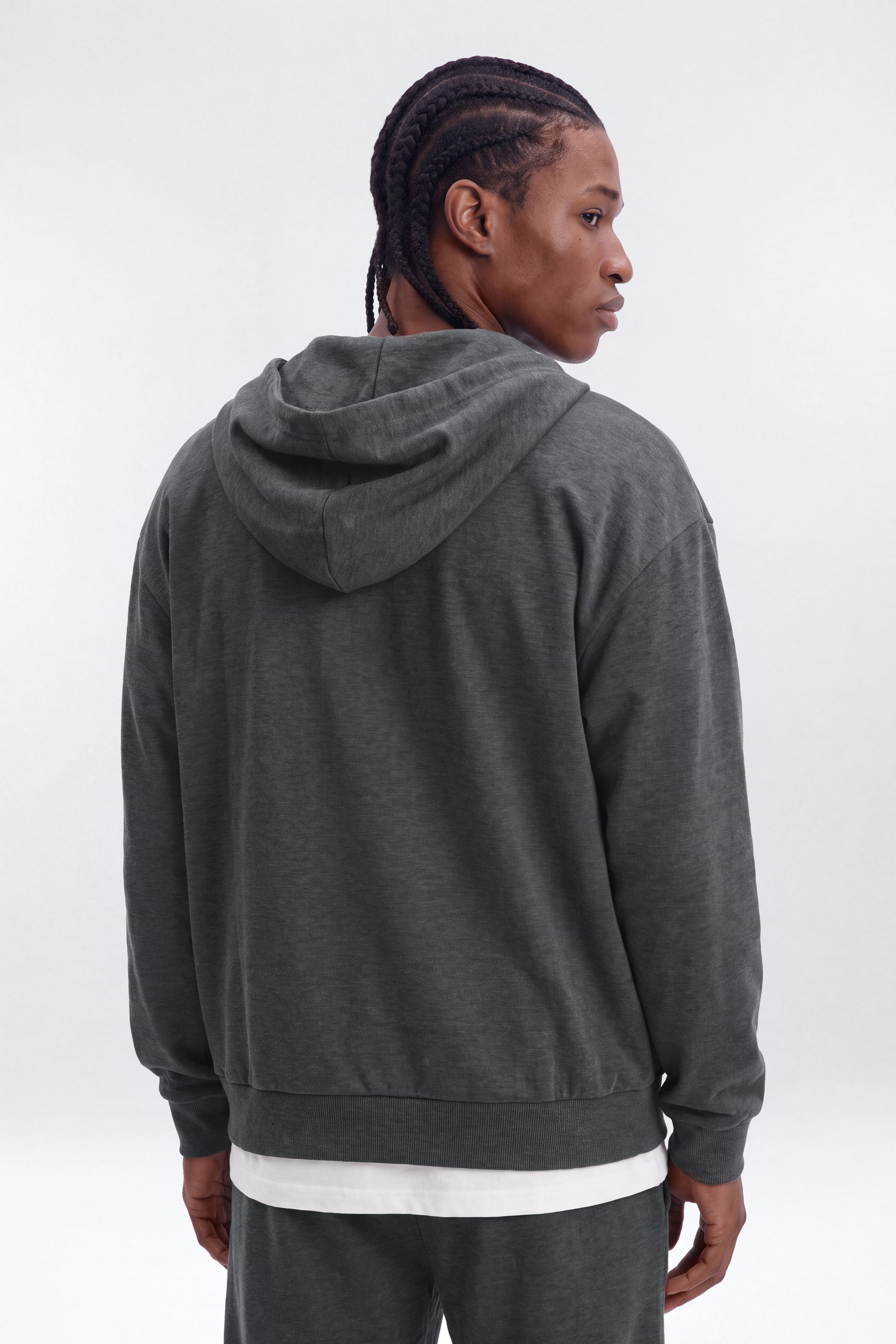 Tech Knit Full Zip Hooded Jacket - Carbon
