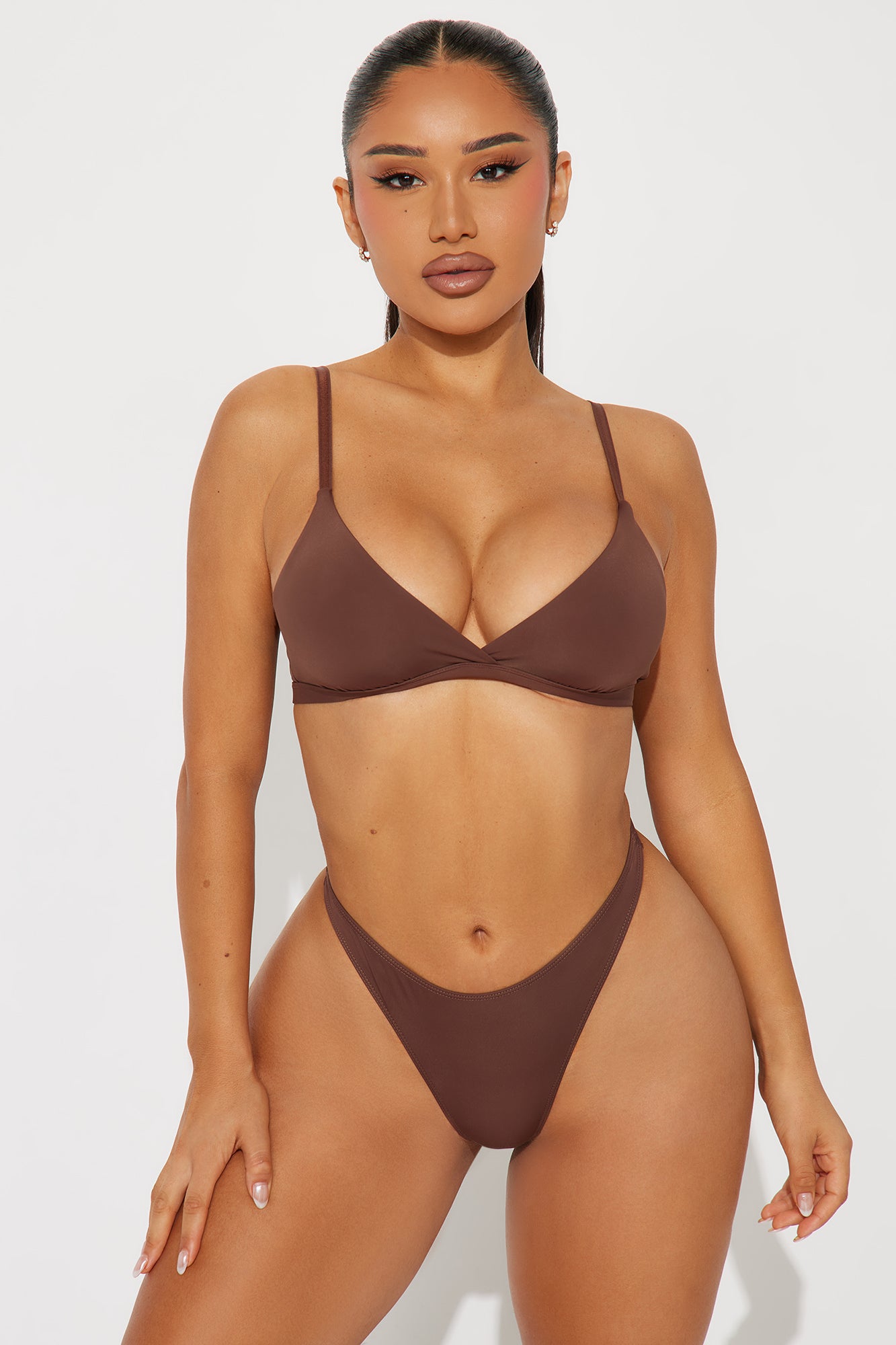 Nova Microfiber Triangle Bralette - Chocolate