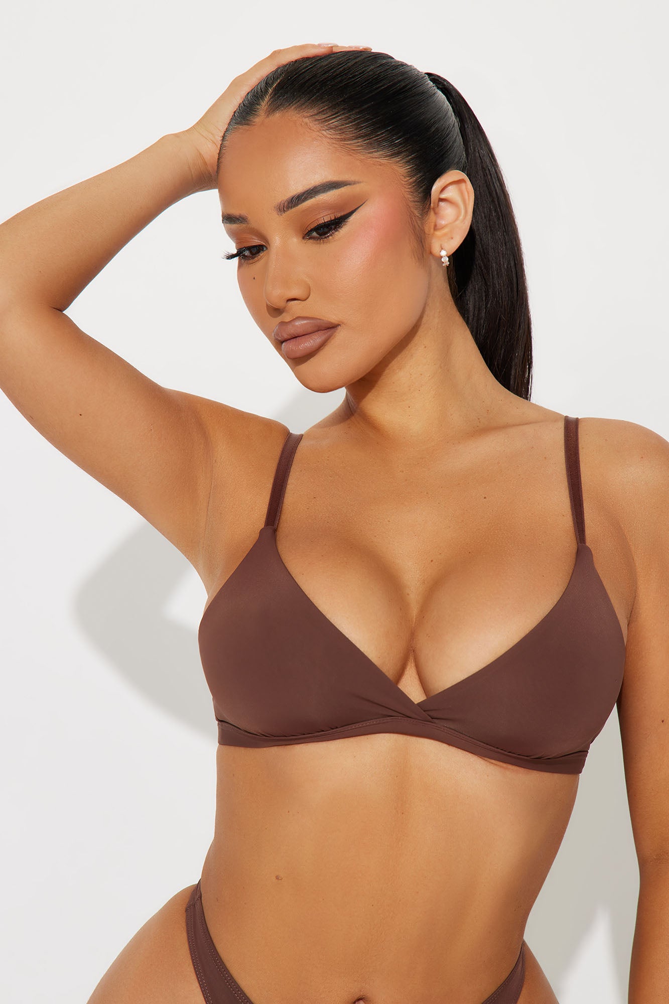 Nova Microfiber Triangle Bralette - Chocolate