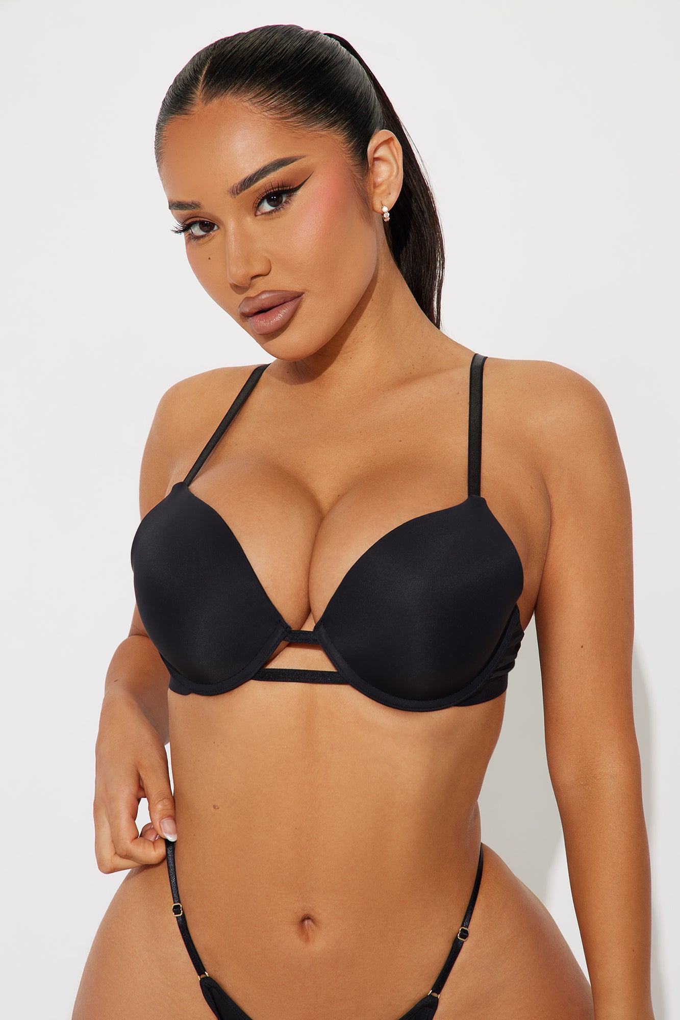 Nova Microfiber Extreme Push Up Bra - Black