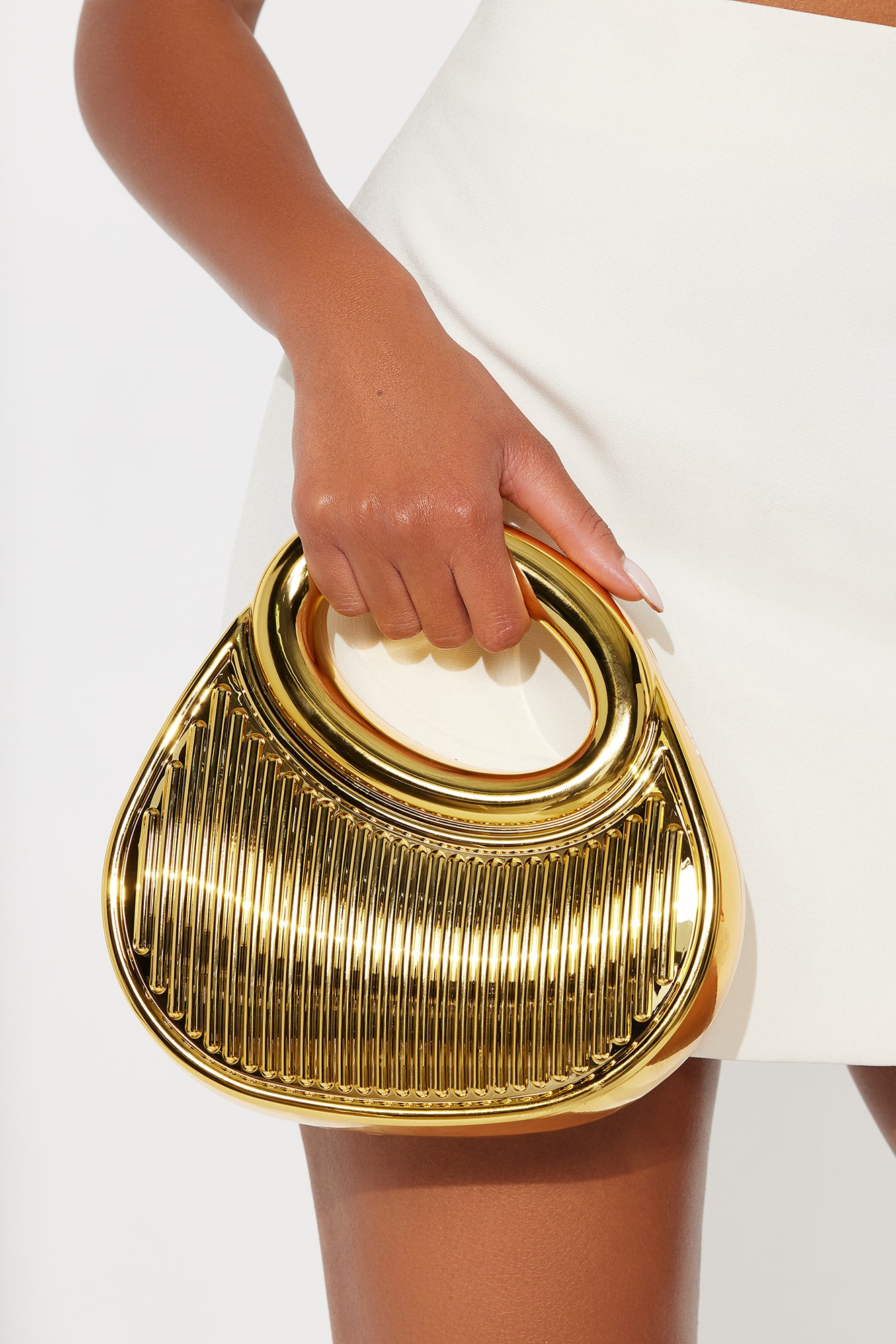 Take Note Hard Case Clutch - Gold