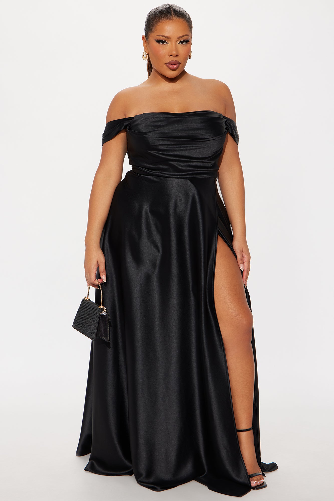 Rosalee Satin Gown - Black