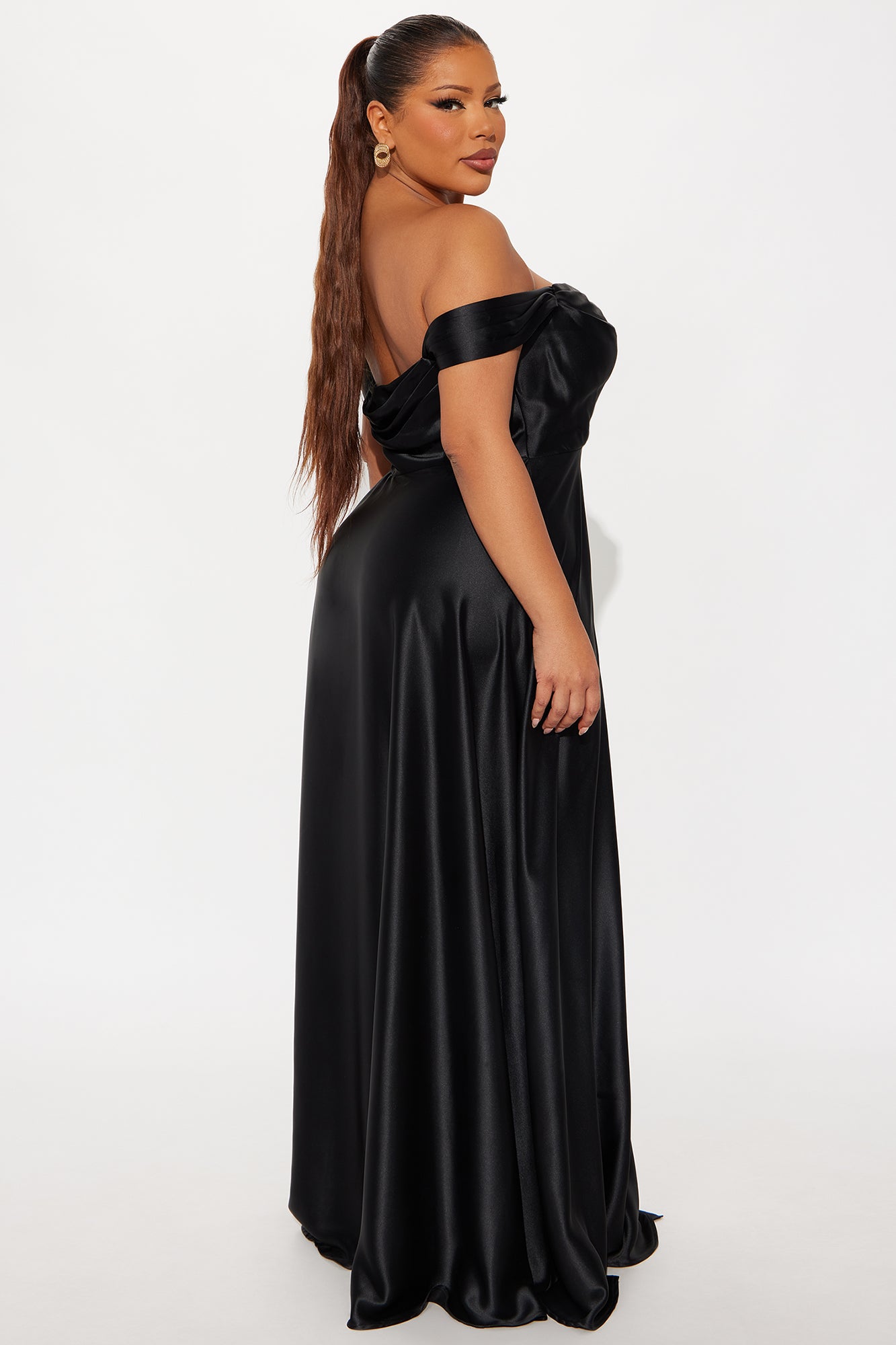 Rosalee Satin Gown - Black