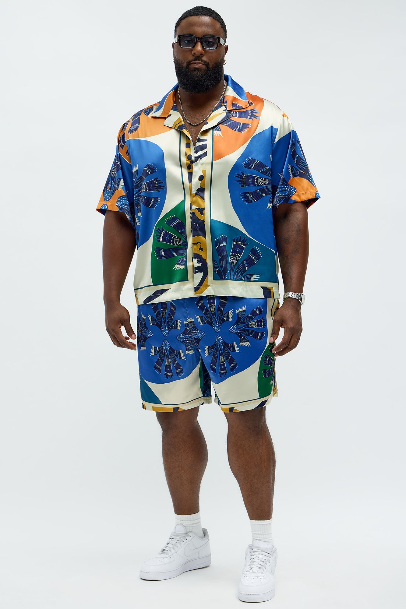 Relaxed Sea Vibe Cuban Collar Button Up Shirt - Multi Color
