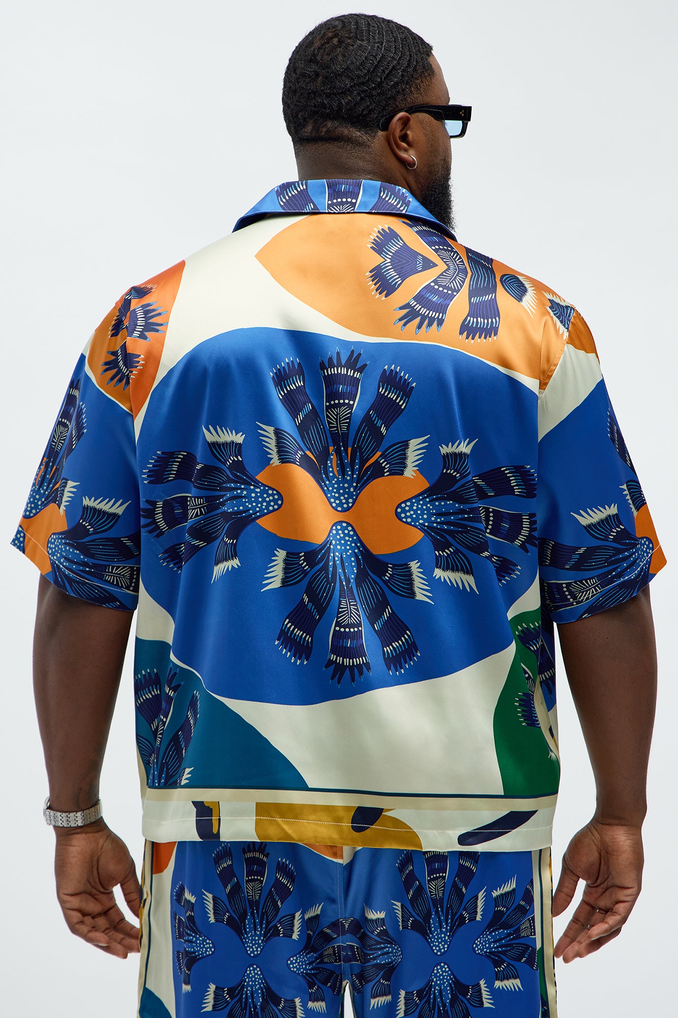 Relaxed Sea Vibe Cuban Collar Button Up Shirt - Multi Color