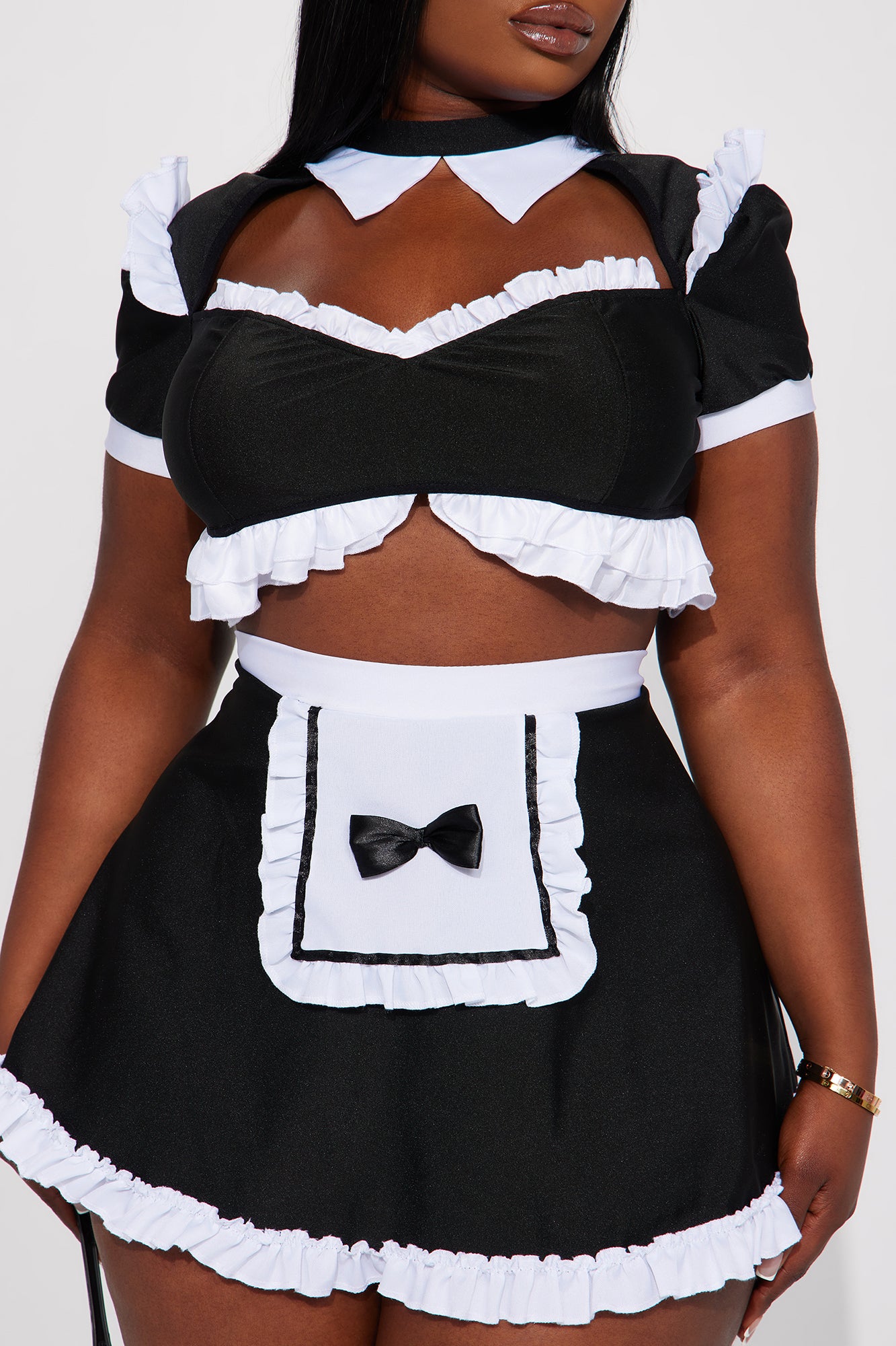 Sultry Maid 4 Piece Costume Set - Black/White