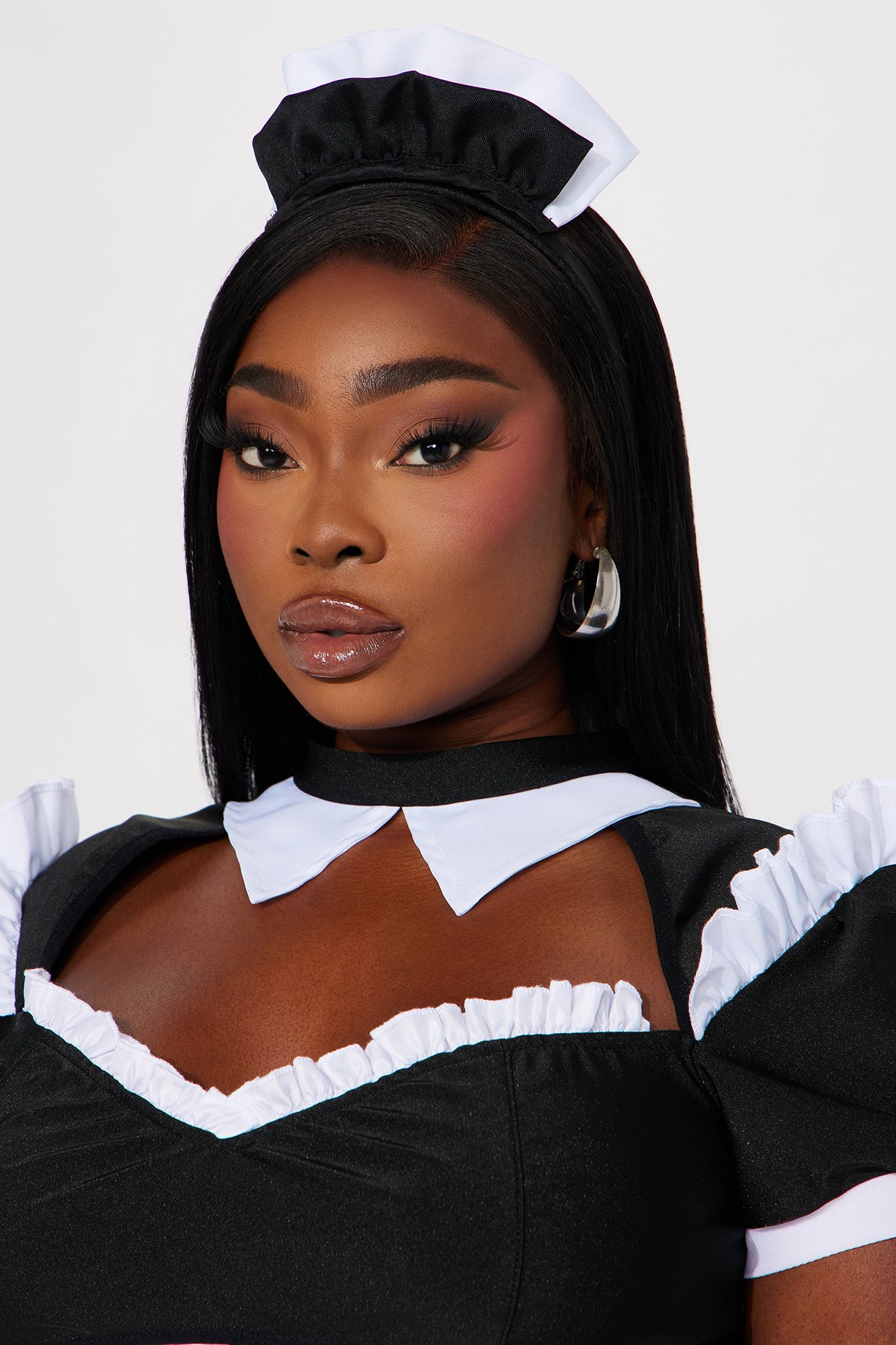 Sultry Maid 4 Piece Costume Set - Black/White