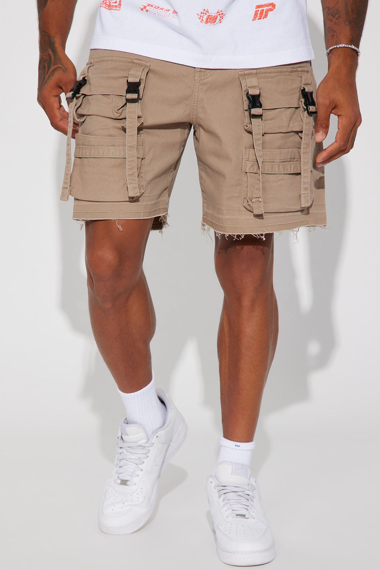 Stay On My Mind Relaxed Utility Short - Taupe