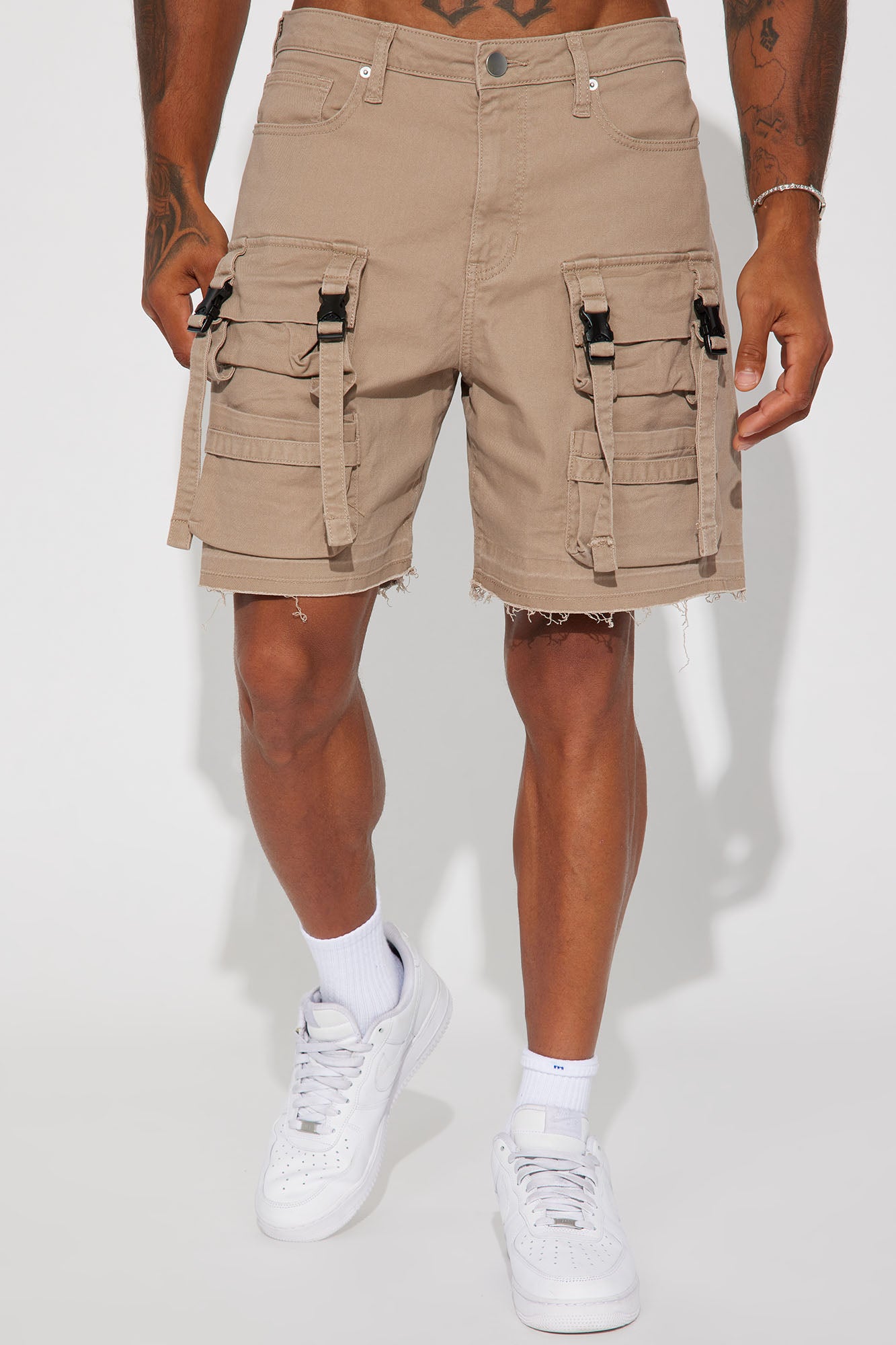 Stay On My Mind Relaxed Utility Short - Taupe