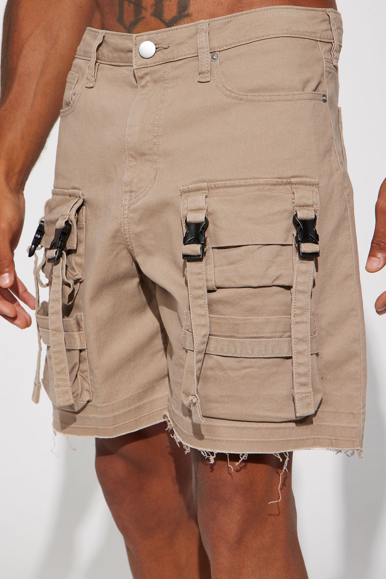 Stay On My Mind Relaxed Utility Short - Taupe