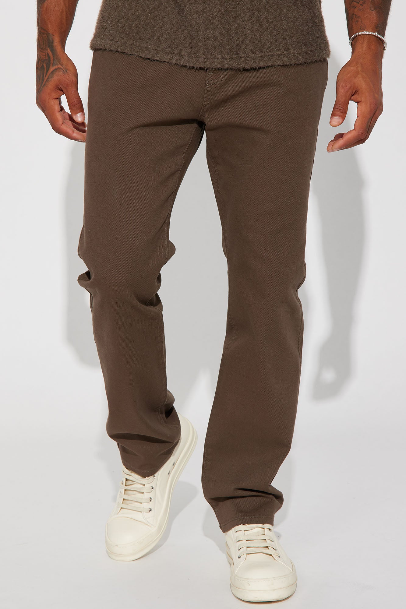 Mike Straight Taper Jeans - Brown
