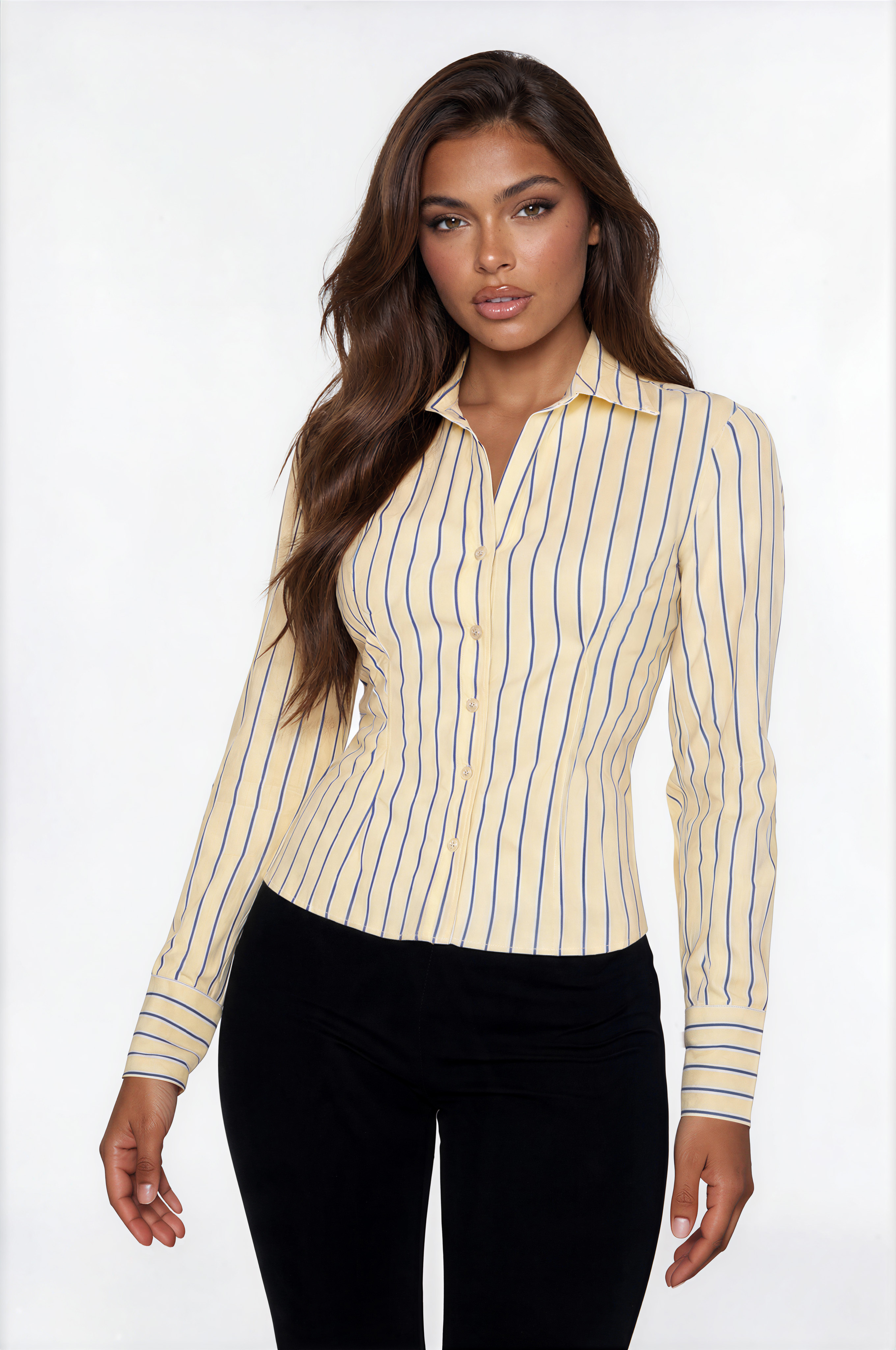 Just My Luck Button Up Shirt - Yellow/combo