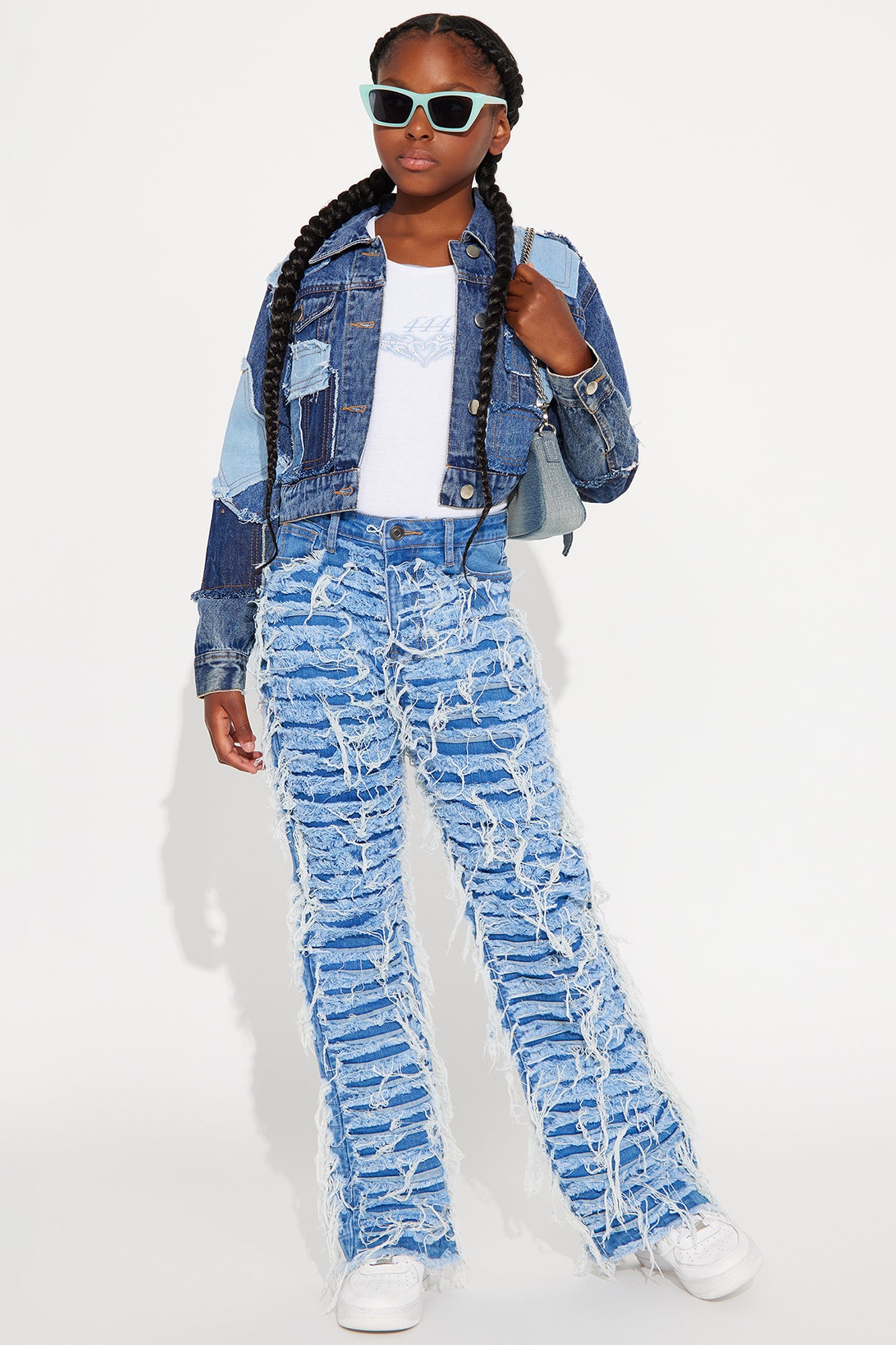 Mini Made It Out Of Something Fray Jean - Medium Wash