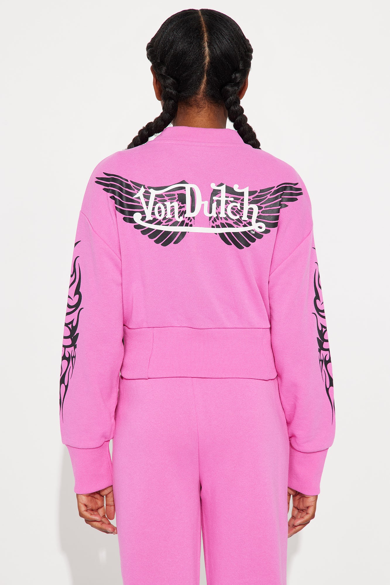 Mini Von Dutch Eternity Zip Up Sweatshirt - Fuchsia