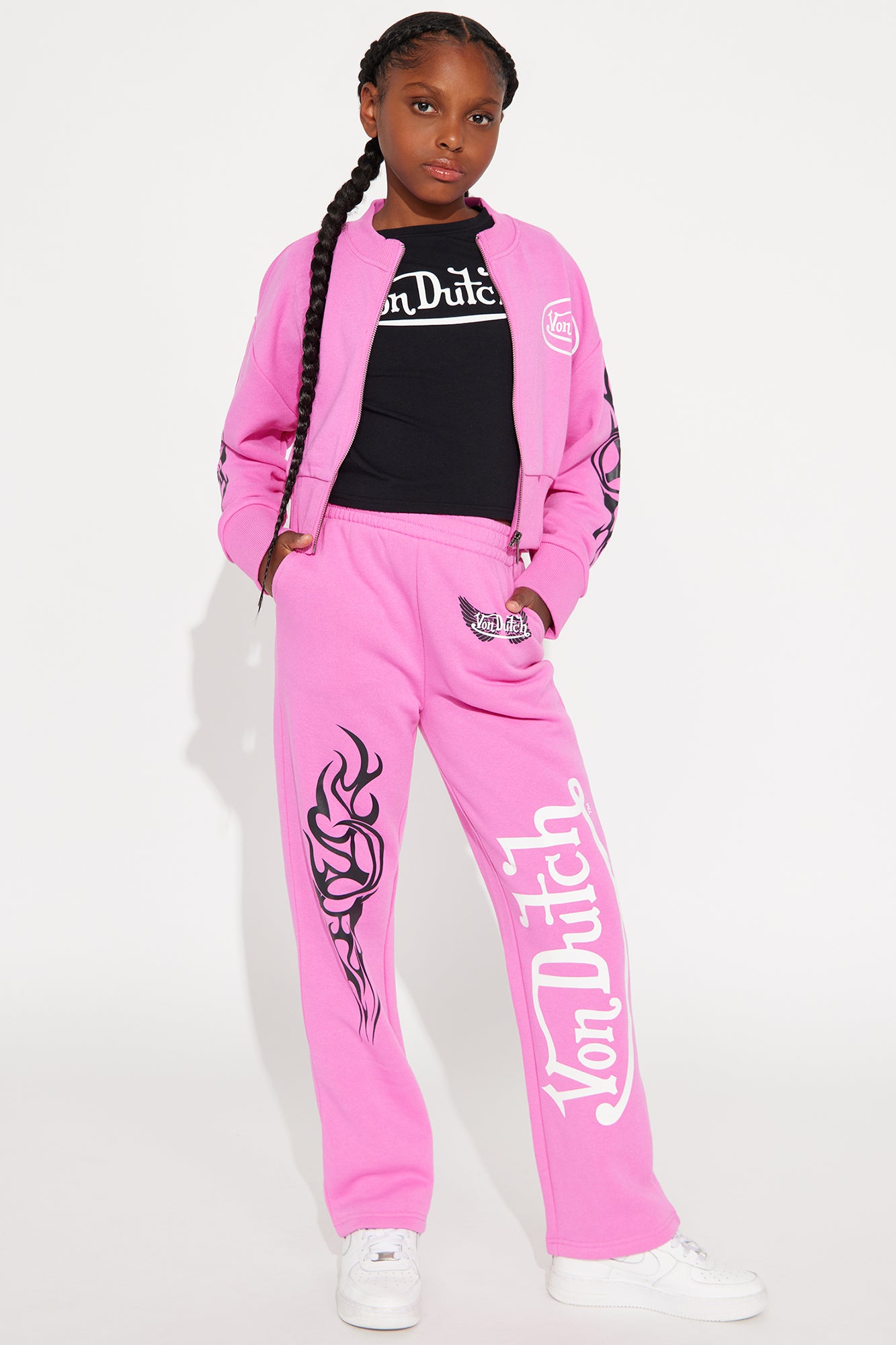 Mini Von Dutch Eternity Wide Leg Pant - Fuchsia
