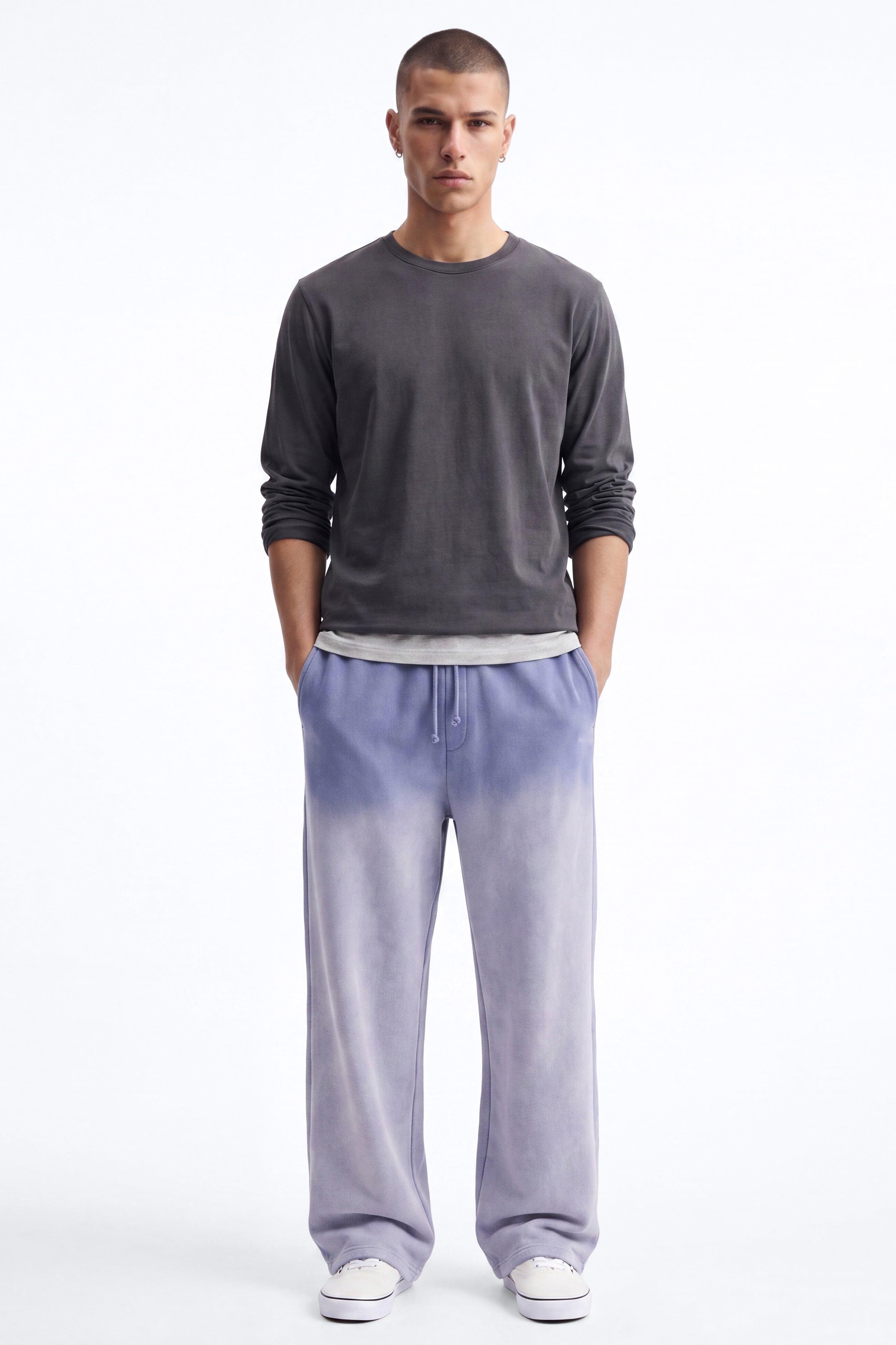 Kane Vintage Studded Baggy Sweatpant - Washed Blue