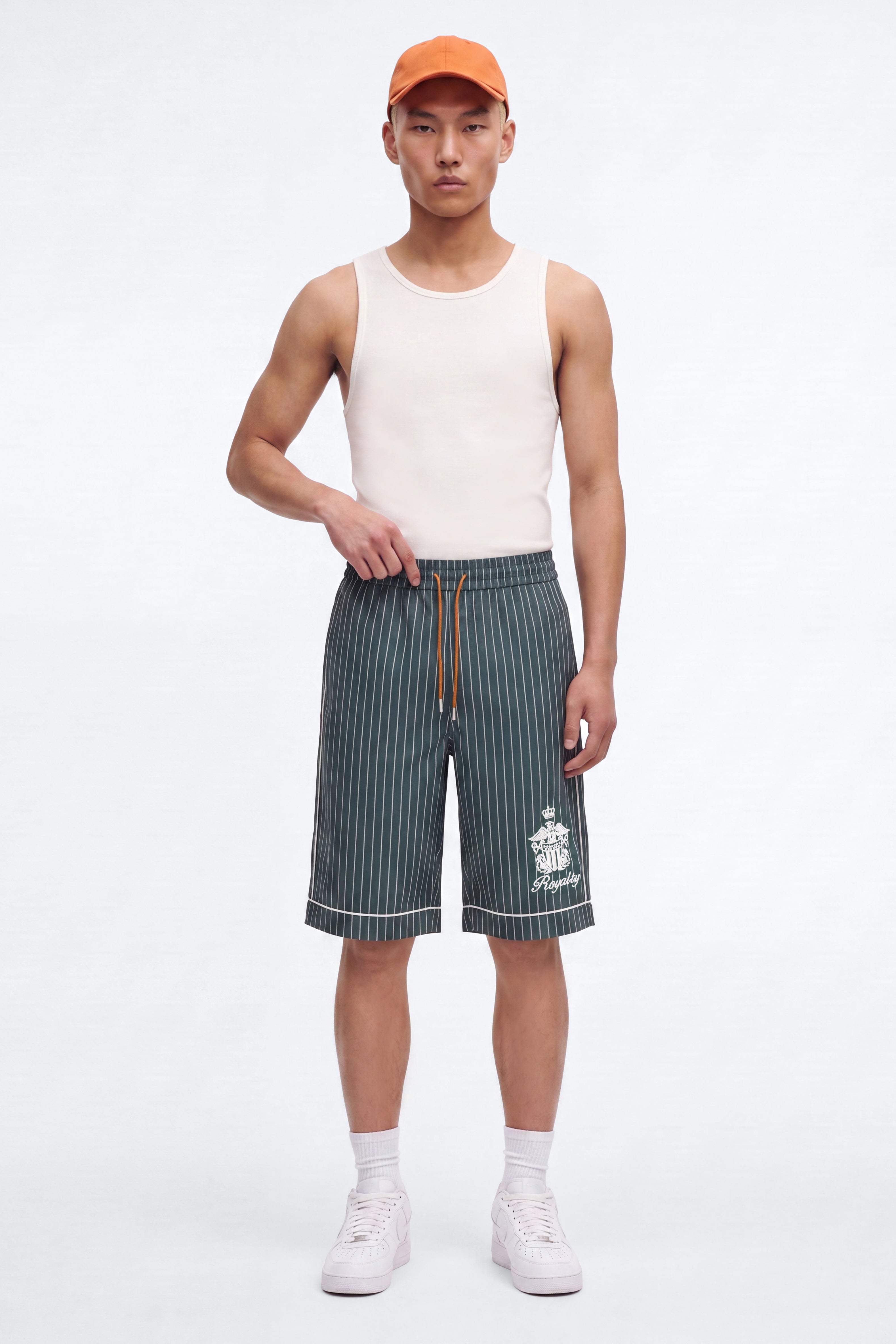 Collegiate Pinstripe Baggy Short - Green