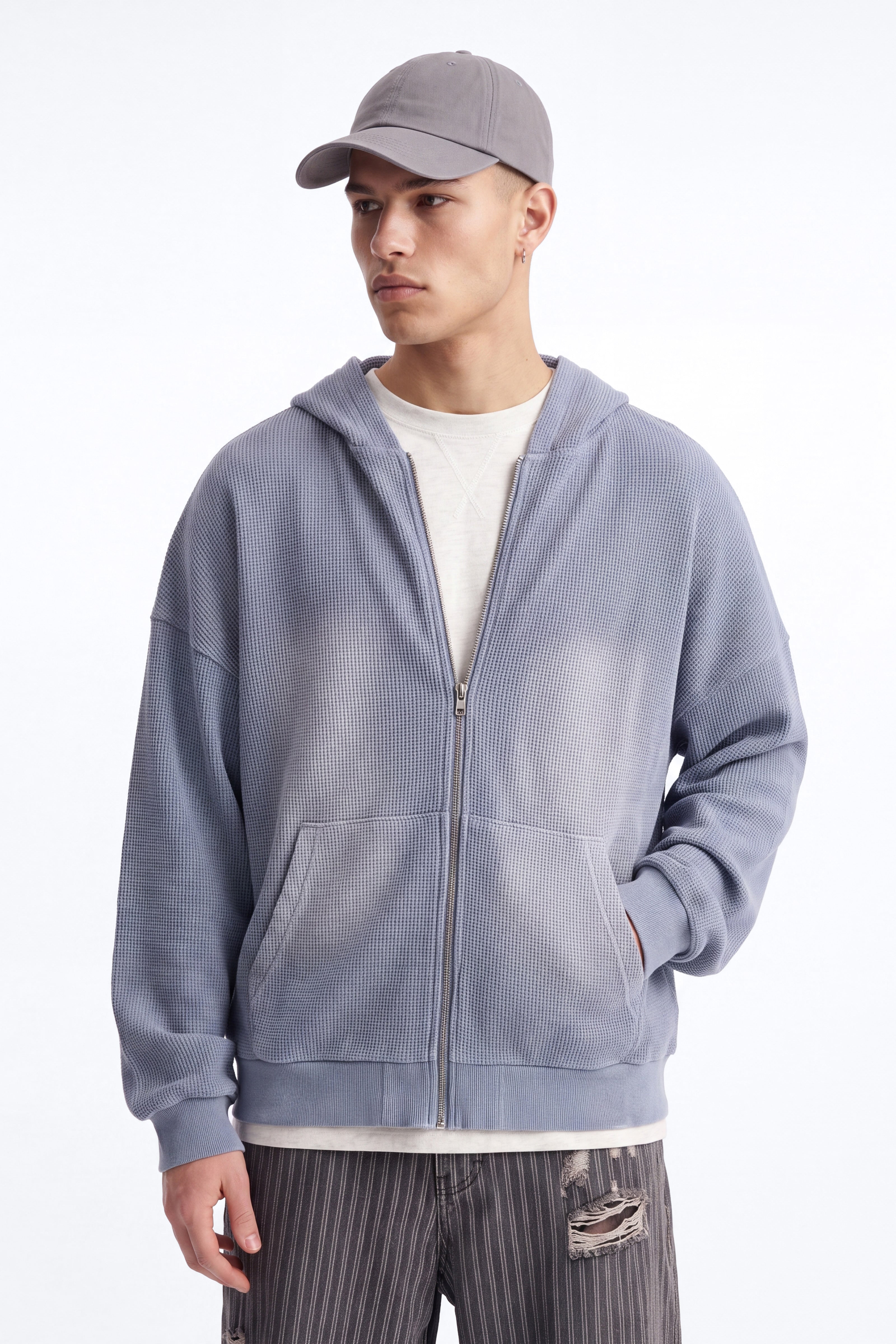 Modern Wash Zip Up Hoodie - Grey