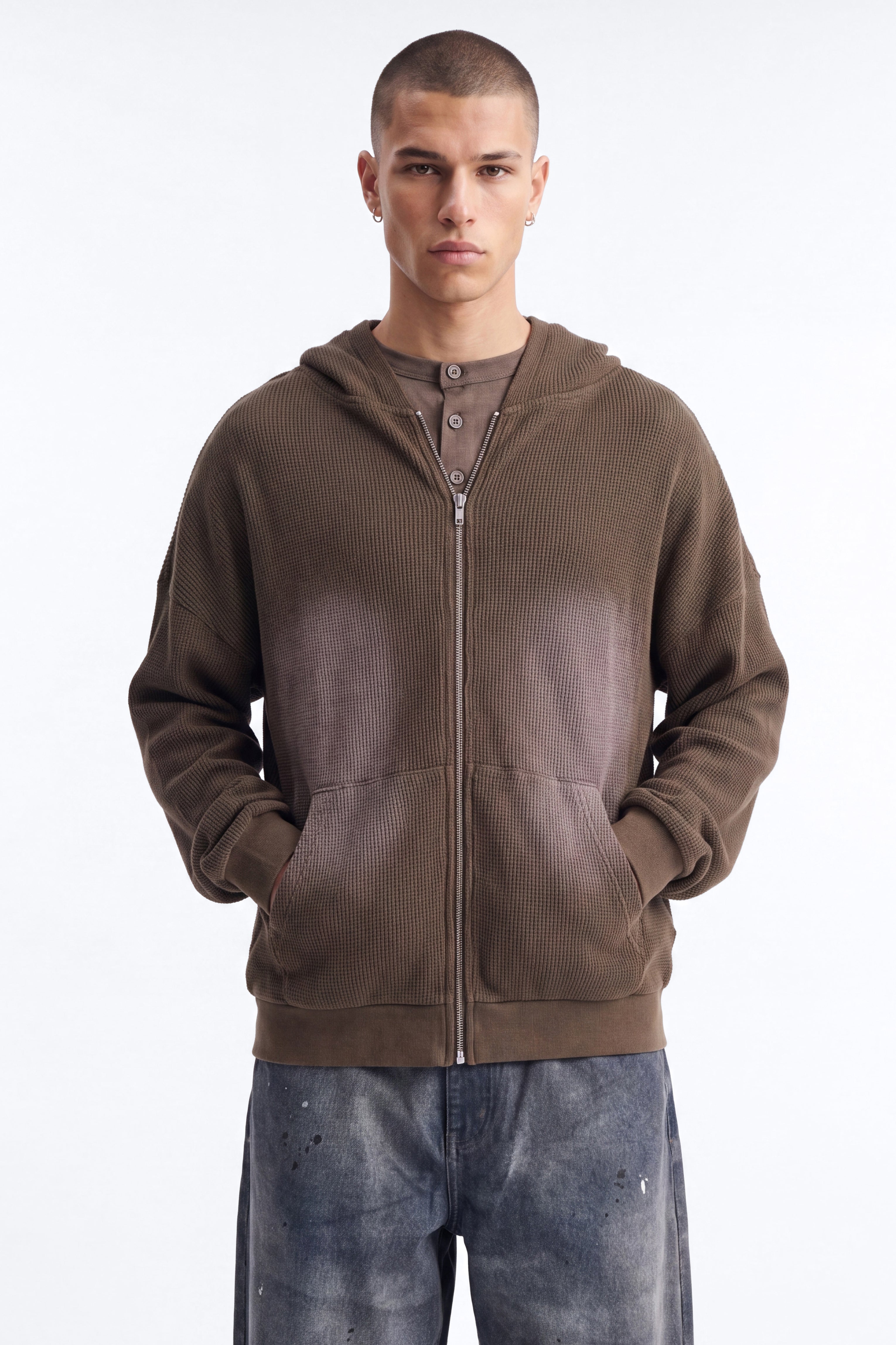 Modern Wash Zip Up Hoodie - Olive