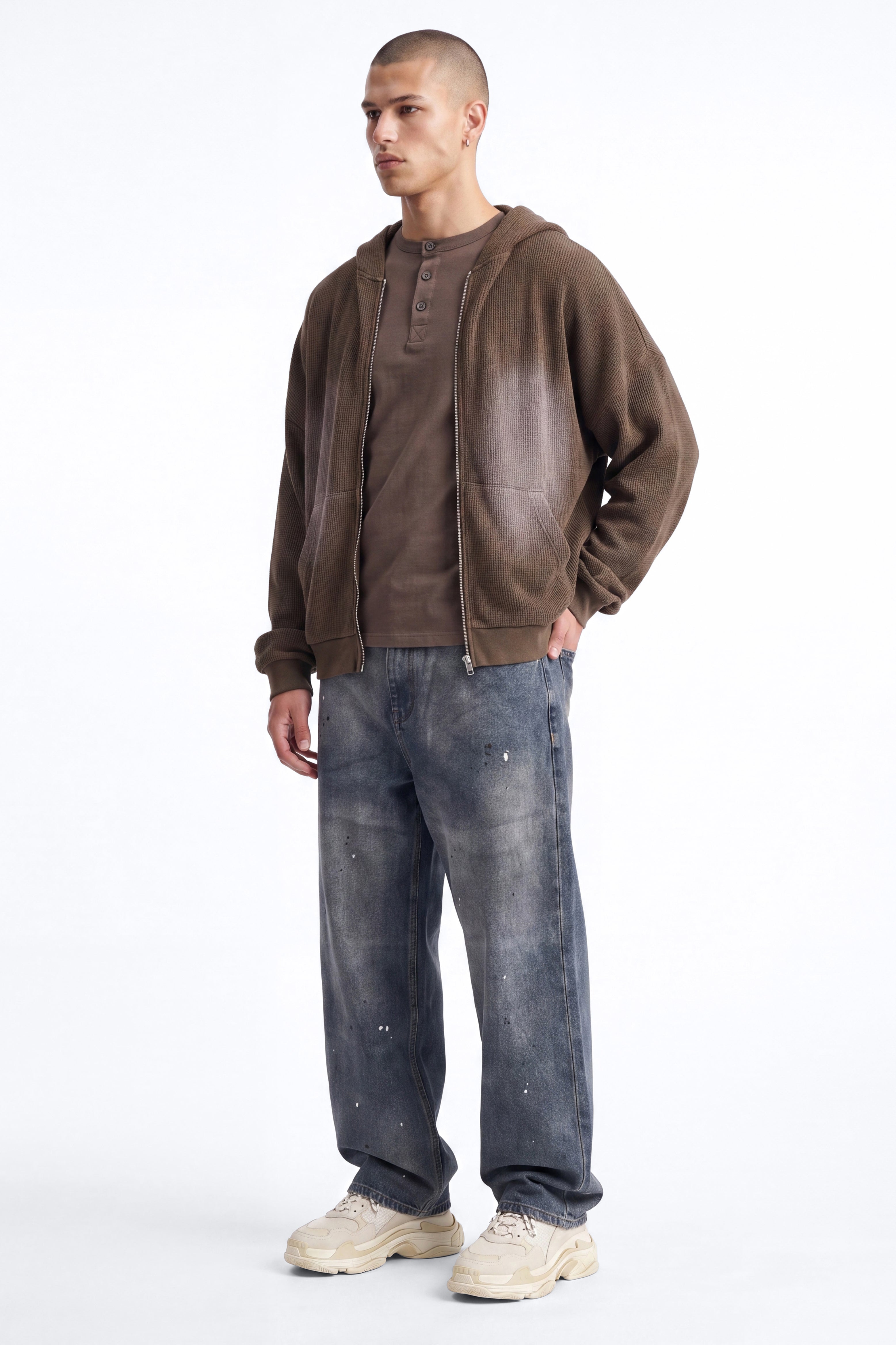 Modern Wash Zip Up Hoodie - Olive