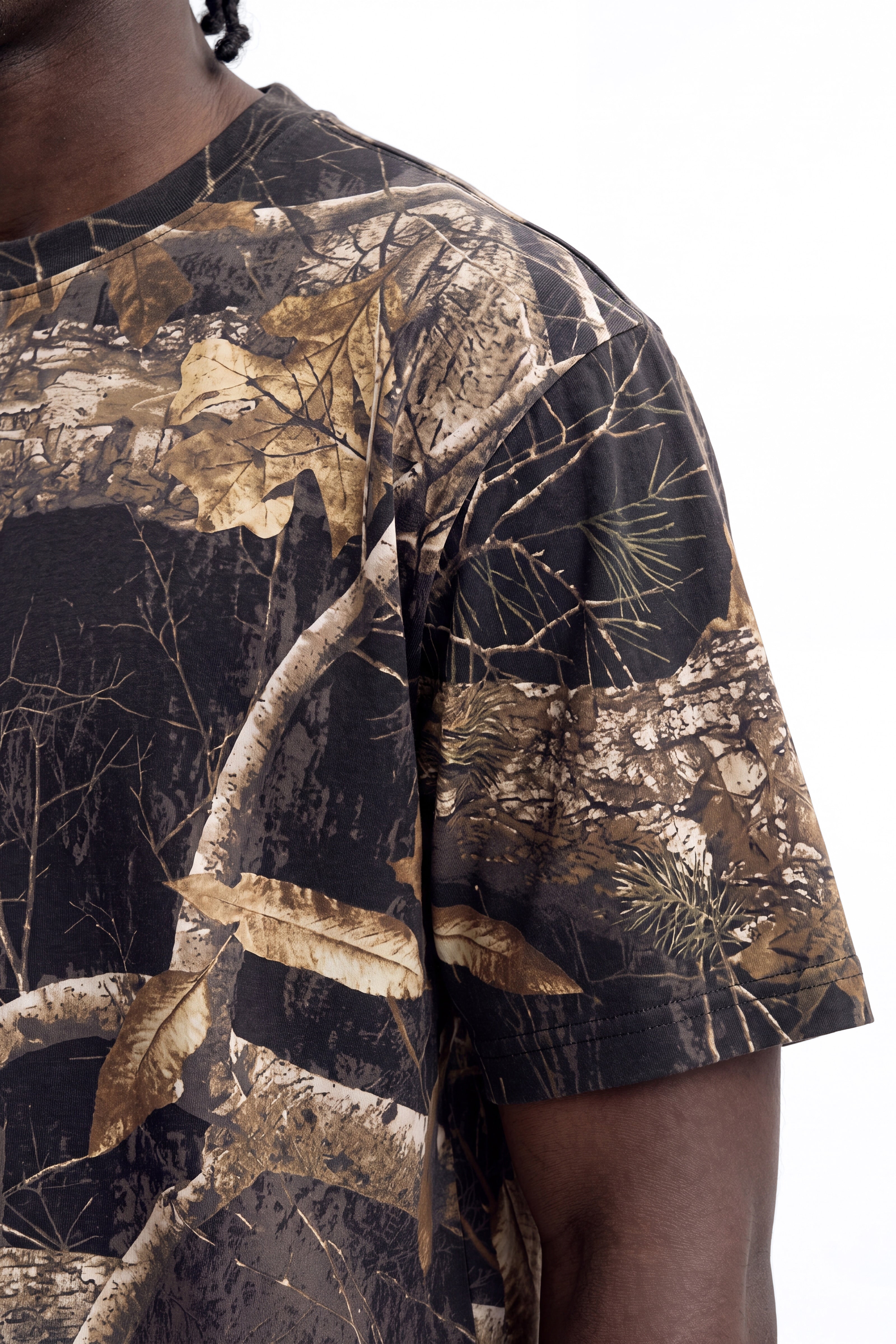 Real Tree Shadow Woven Patch Boxy Short Sleeve Tee - Camouflage