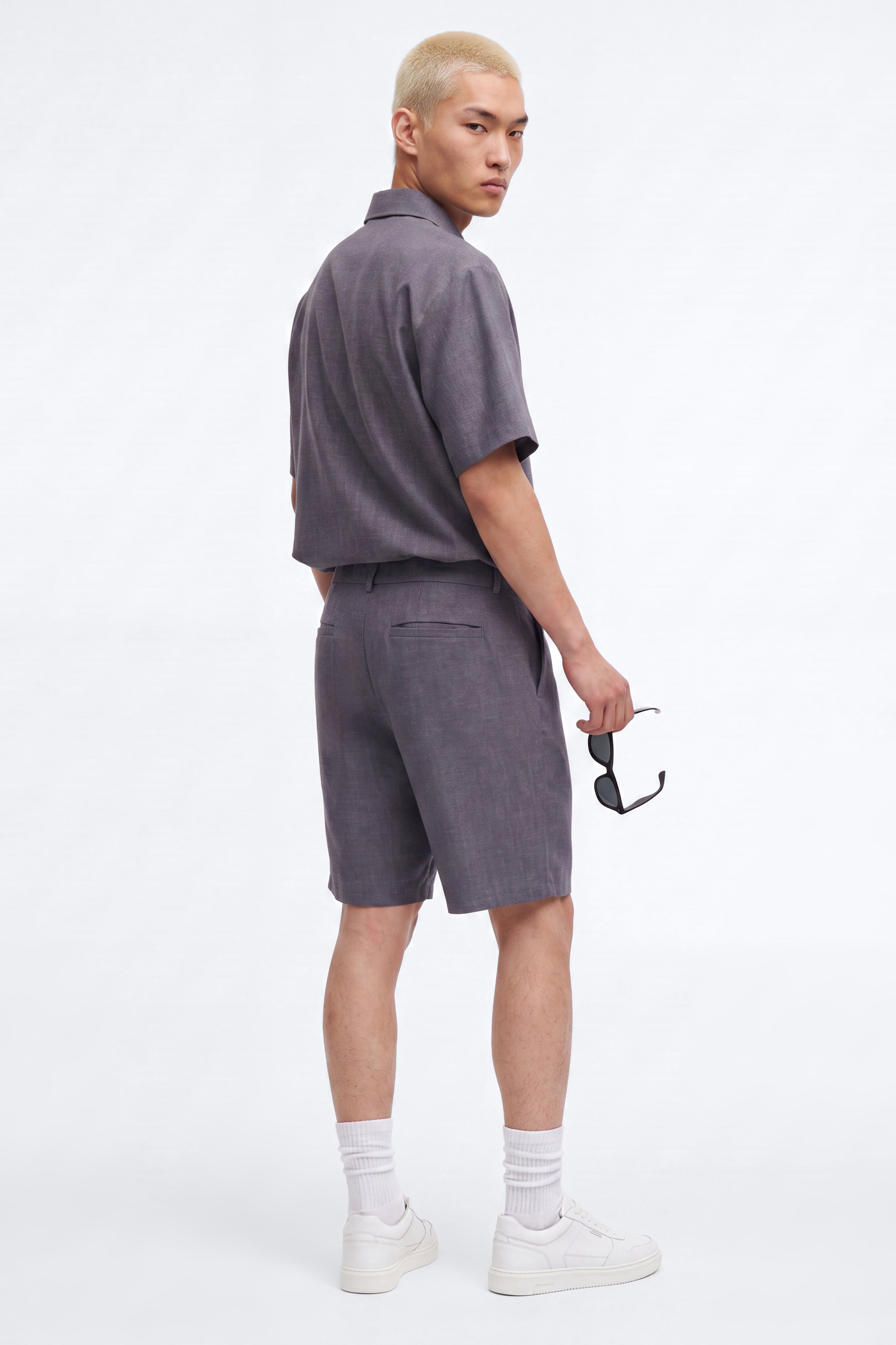 Laurel Linen Relaxed Short - Navy/combo