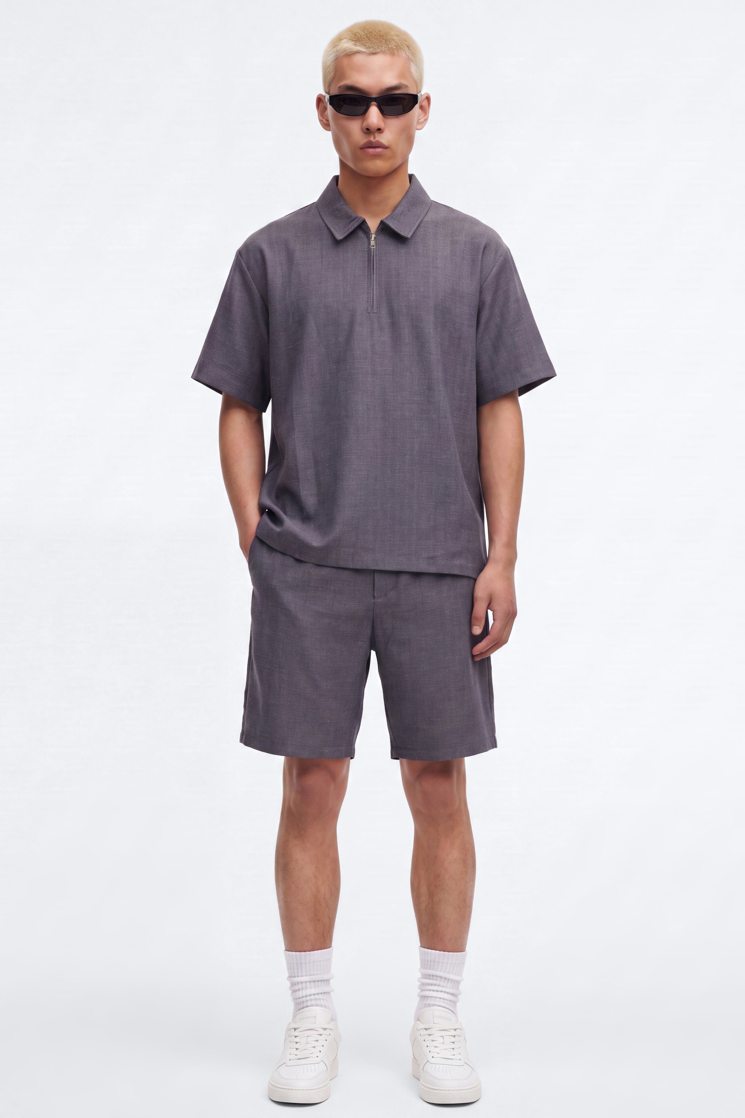 Laurel Linen Relaxed Short - Navy/combo