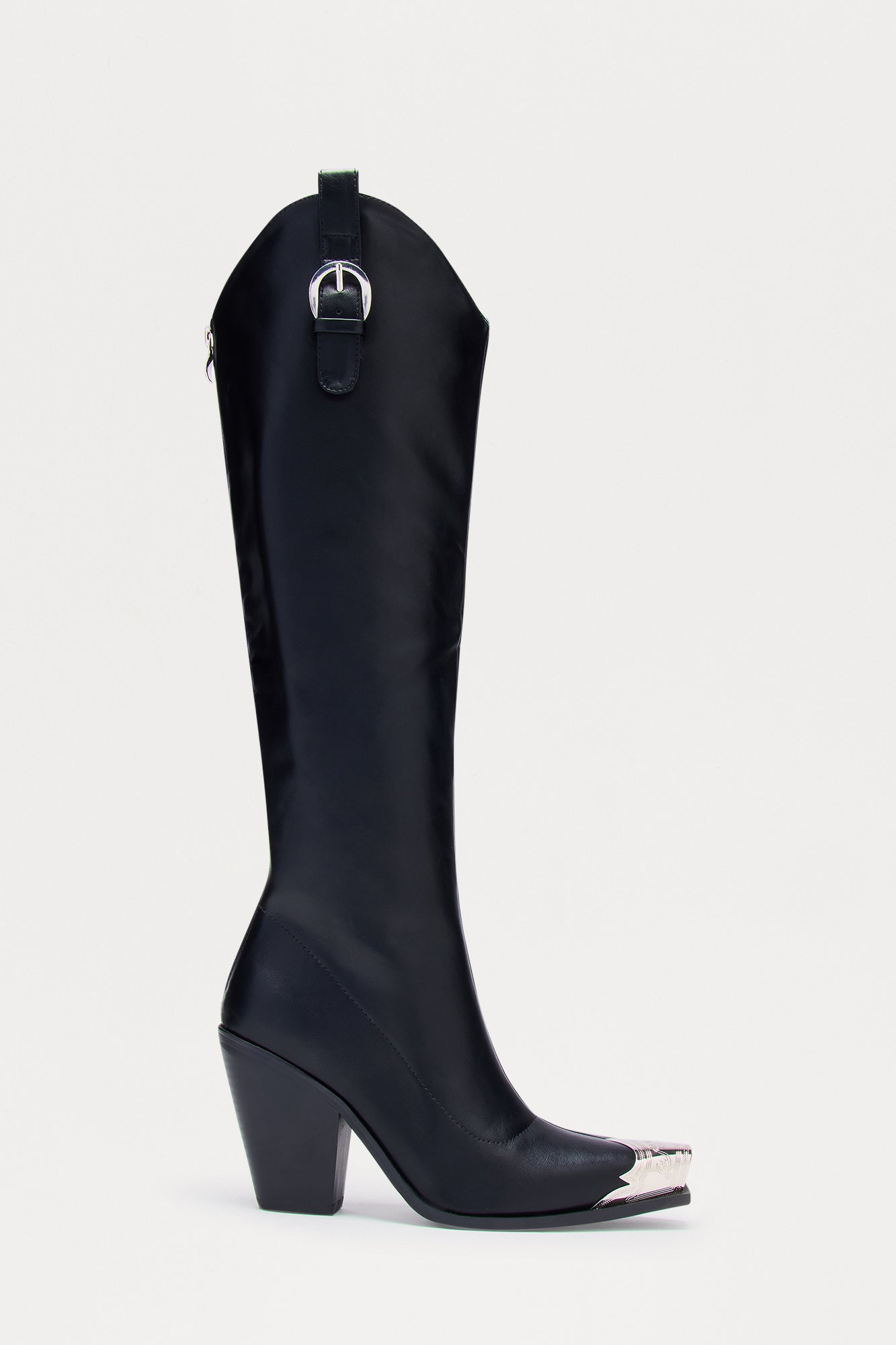 Smokey Knee High Cowboy Boots - Black