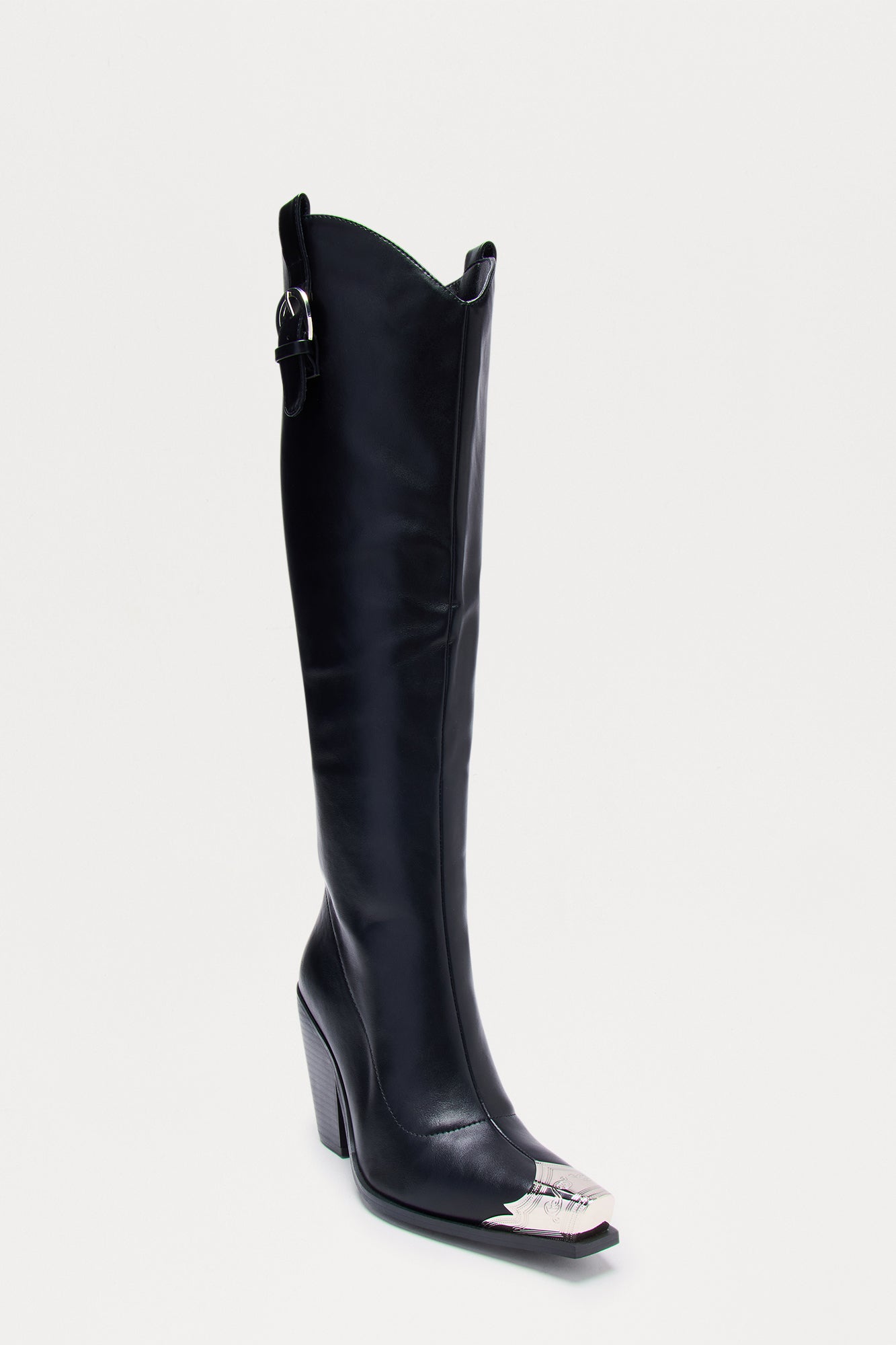 Smokey Knee High Cowboy Boots - Black