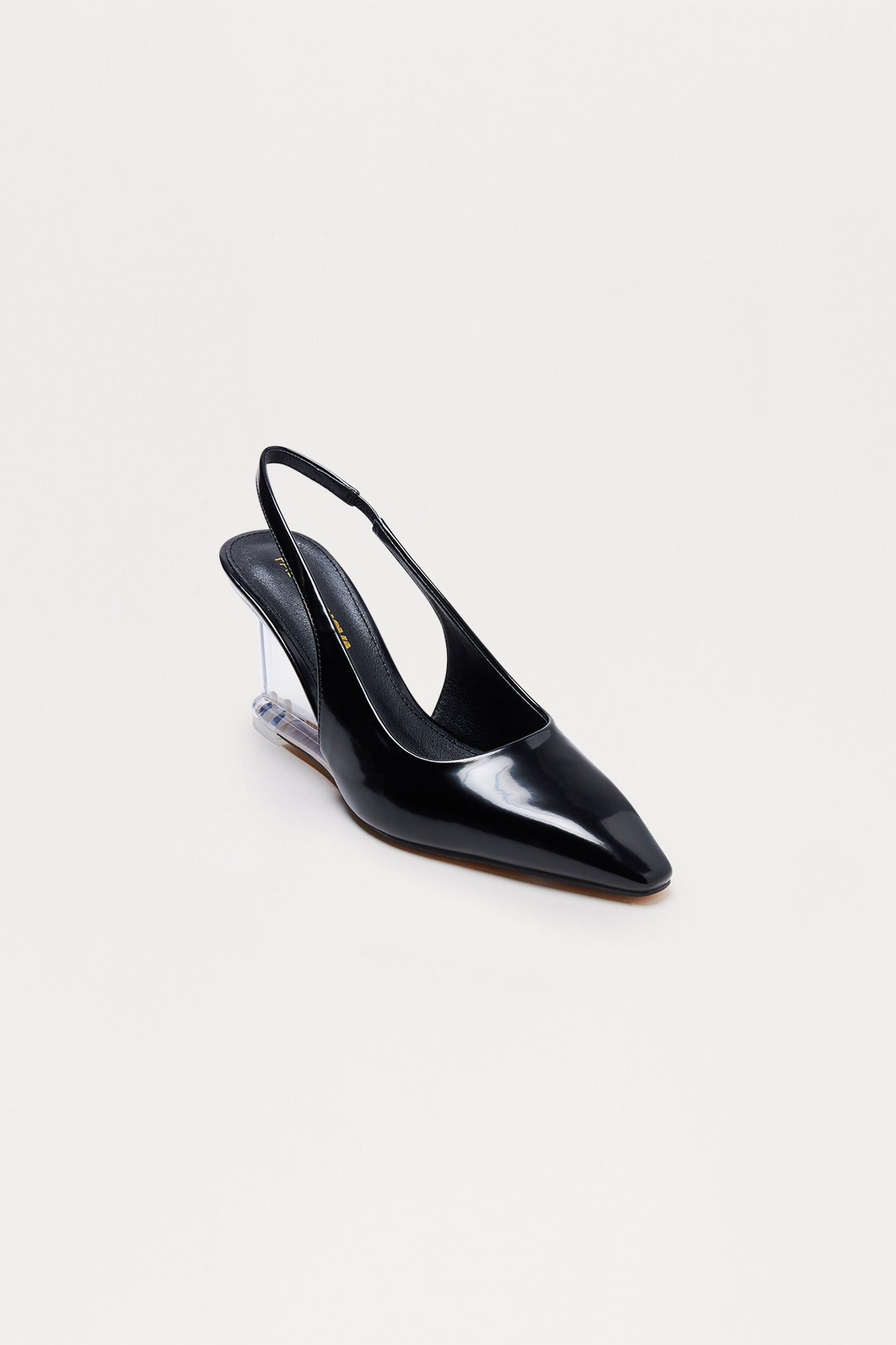 Muse Slingback Clear Wedges - Black