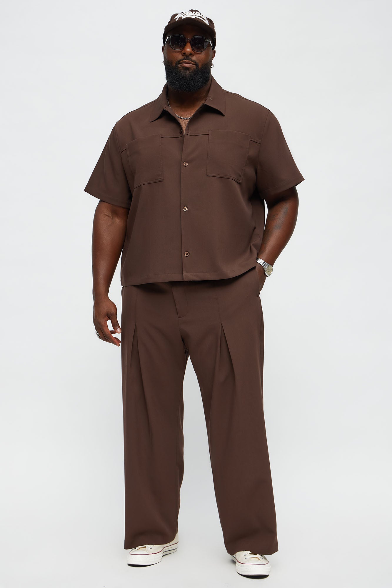Cropped Ronan Weekender Button Up Shirt - Brown