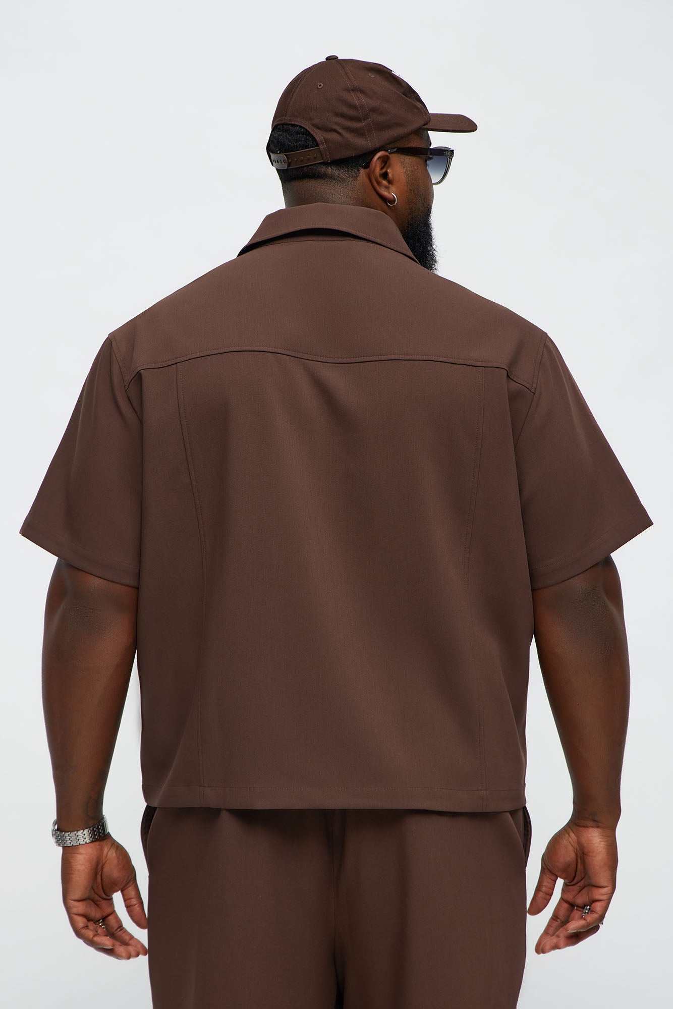 Cropped Ronan Weekender Button Up Shirt - Brown