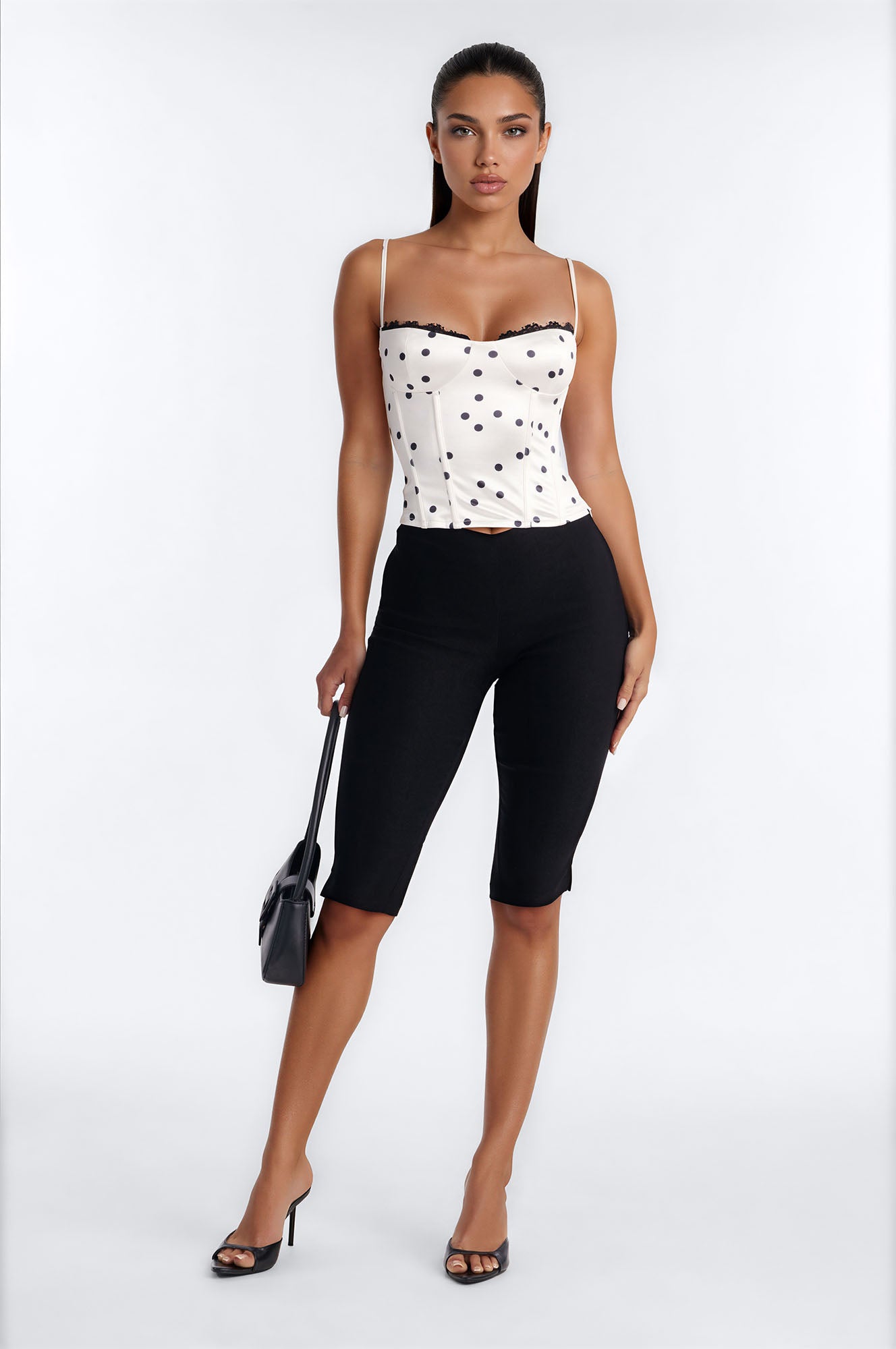 Feeling Darling Polka Dot Corset Top - Ivory/combo