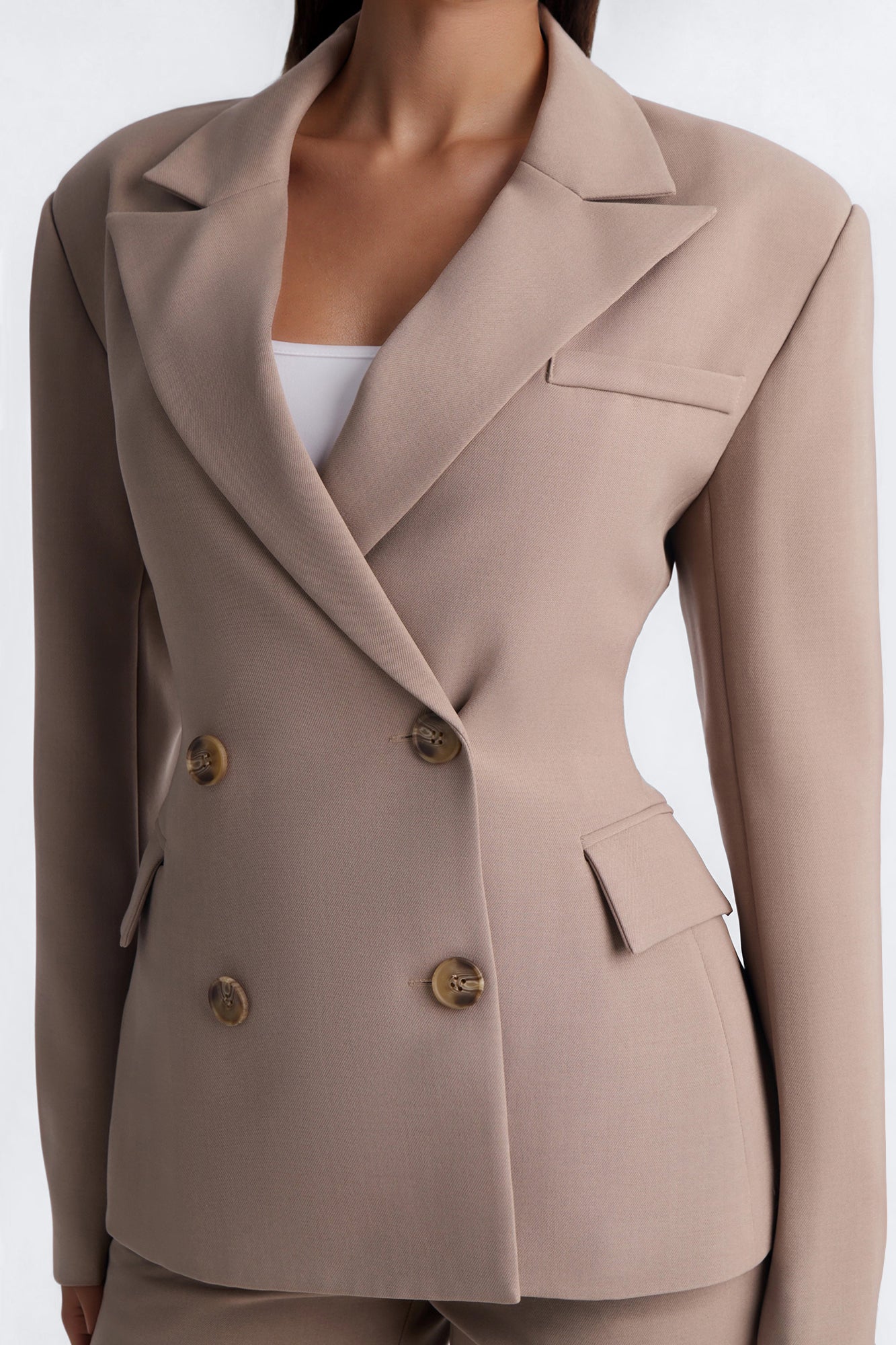 Empire Essentials Double Breasted Blazer - Stone