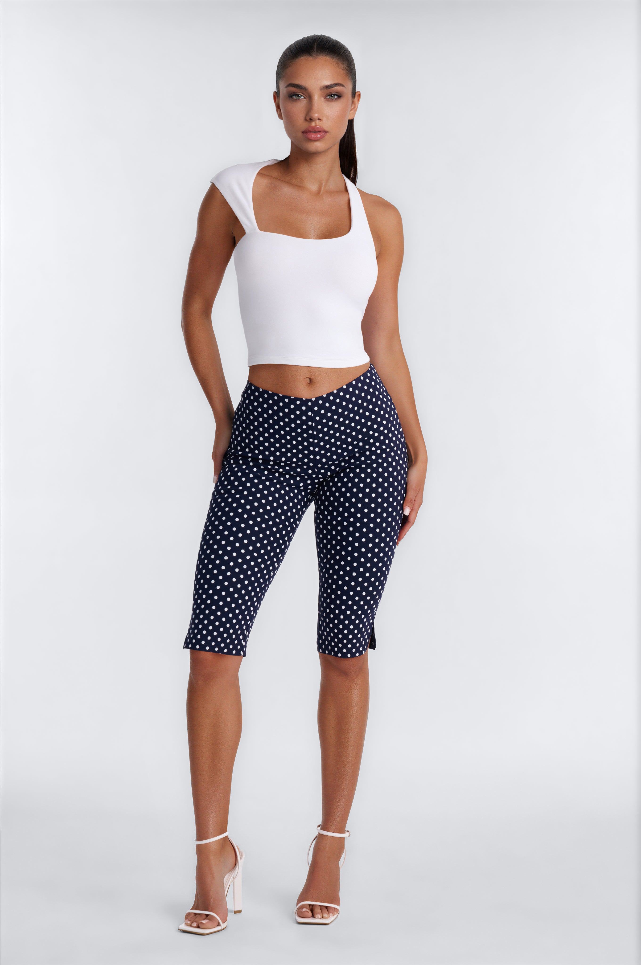 Sailor's Sweetheart Skinny Printed Capri Pant - Navy/combo