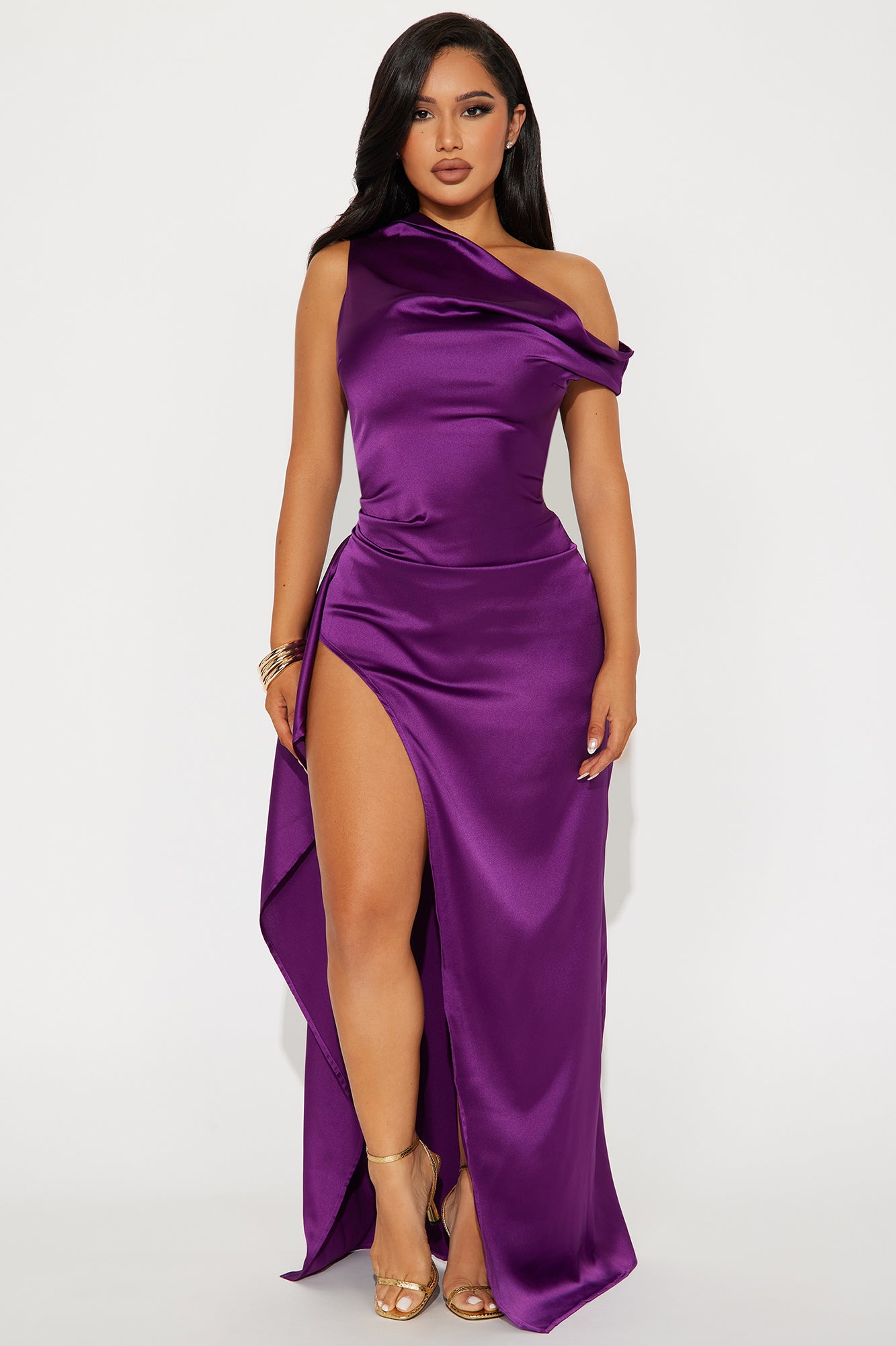 Honorable Mention Satin Gown - Plum