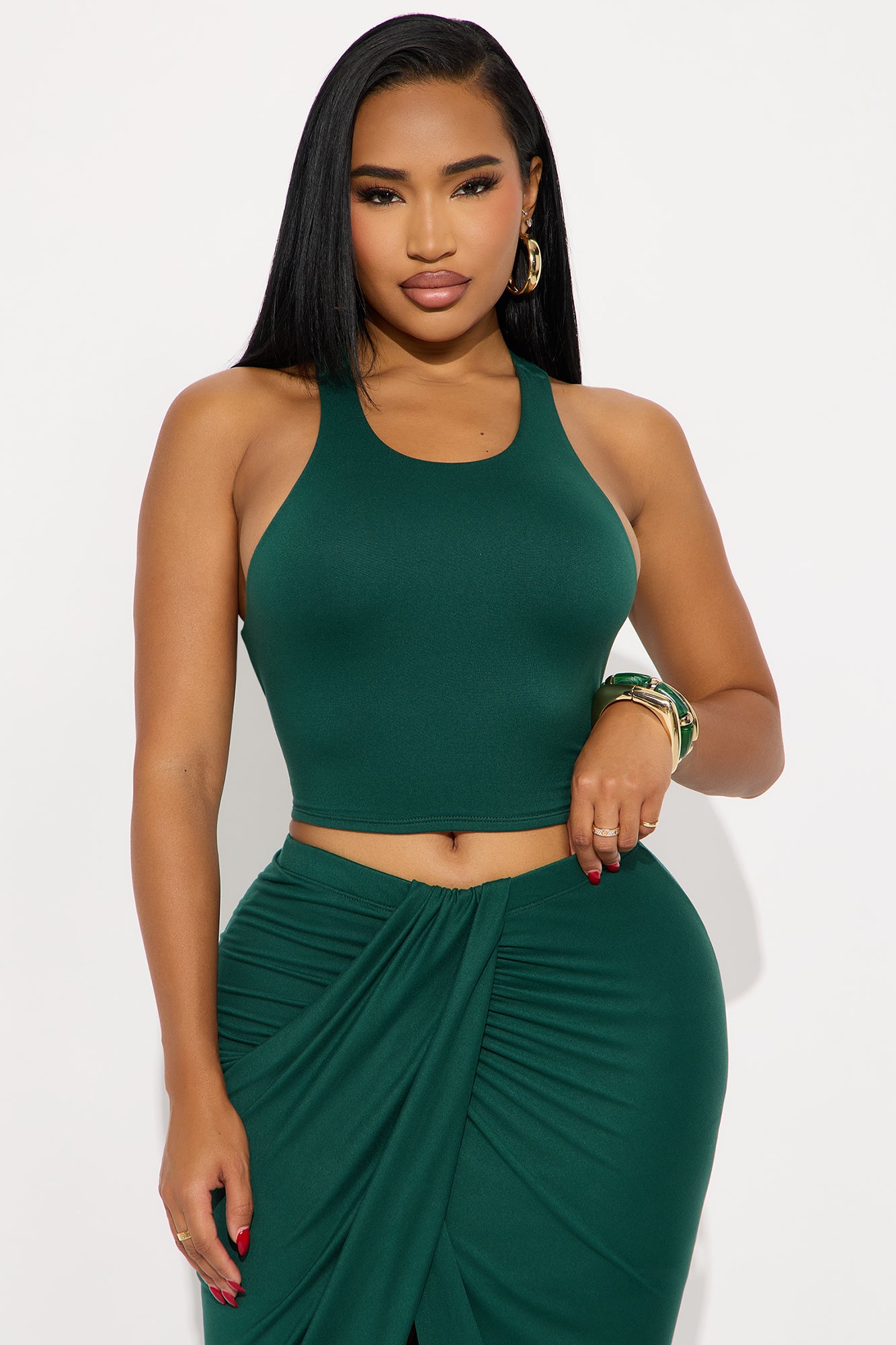 Lanie Maxi Skirt Set - Hunter