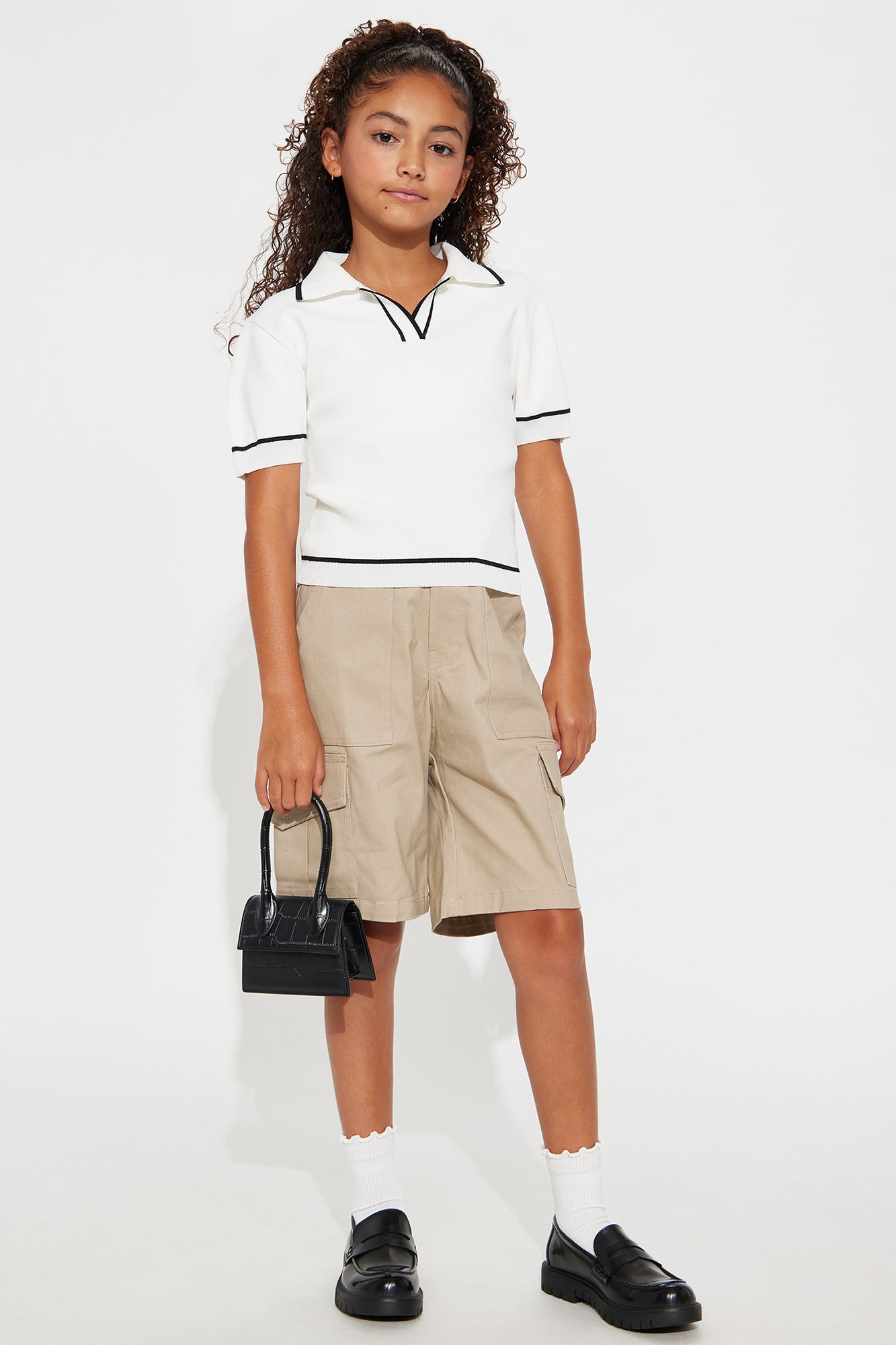 Mini Cargo Uniform Shorts - Khaki