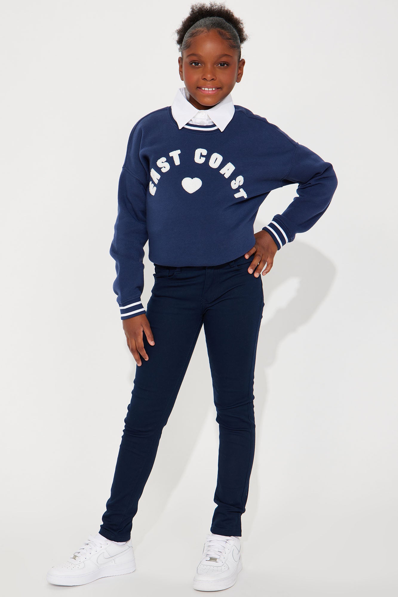 Mini Skinny Uniform Pants - Navy