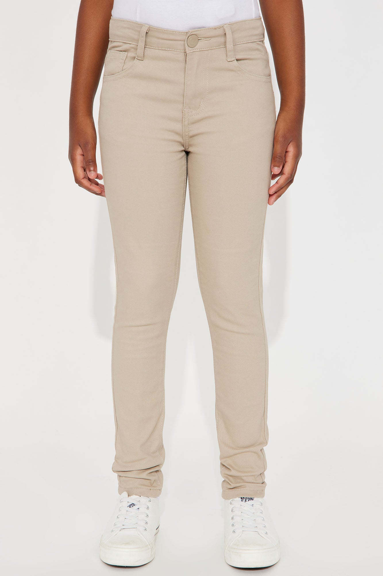 Mini Skinny Uniform Pants - Khaki