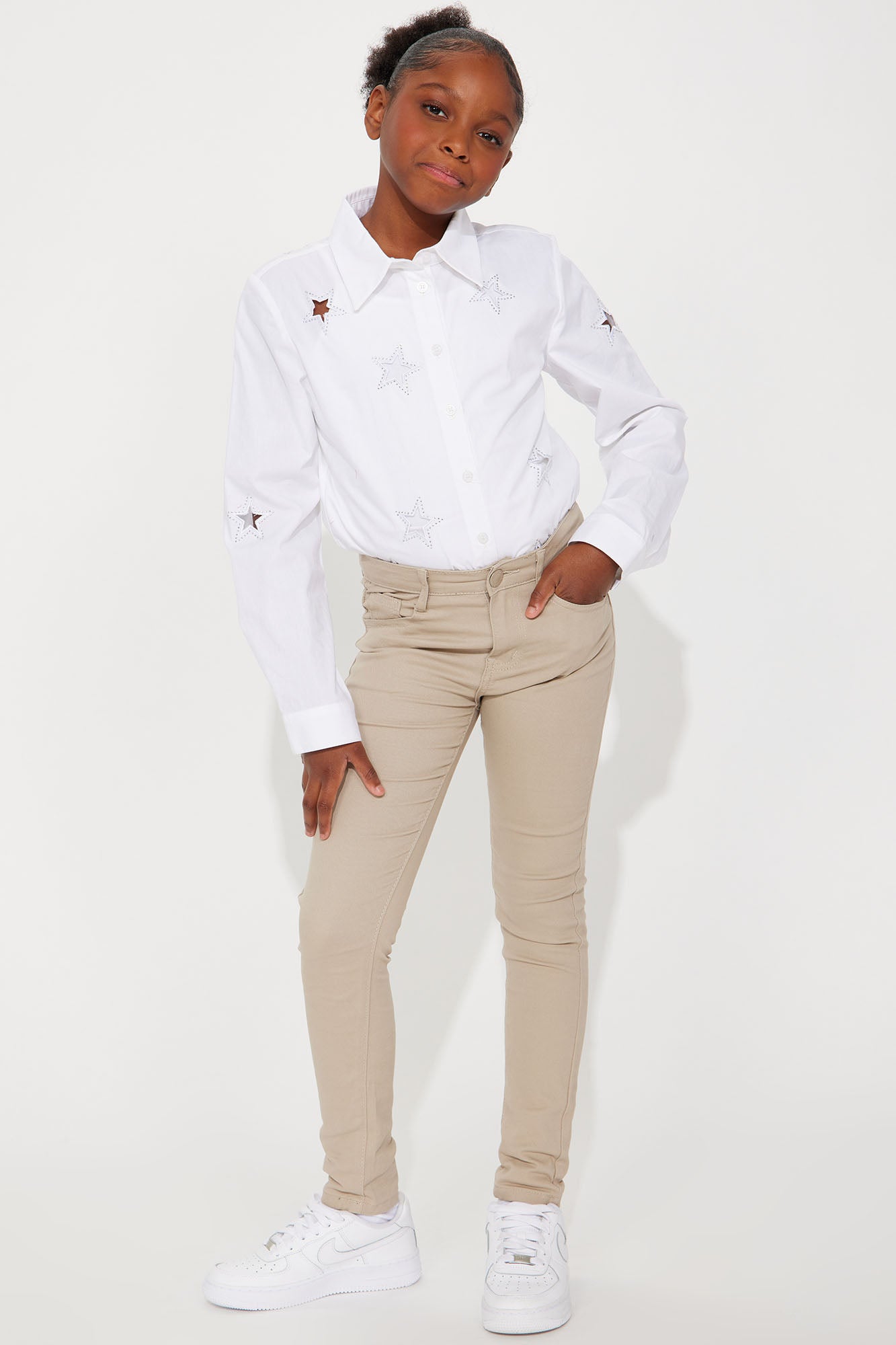 Mini Skinny Uniform Pants - Khaki