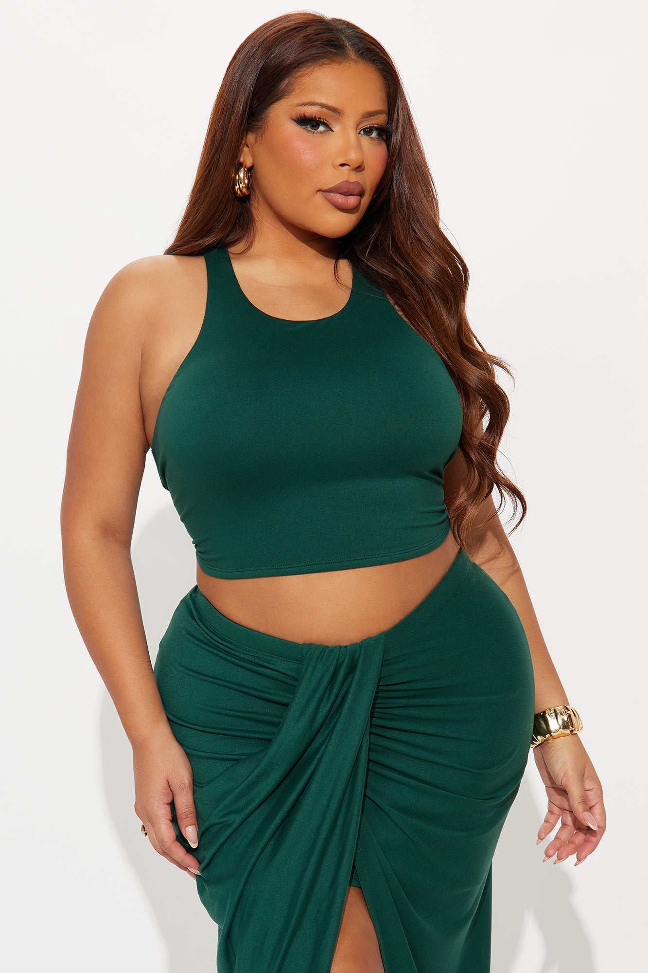 Lanie Maxi Skirt Set - Hunter