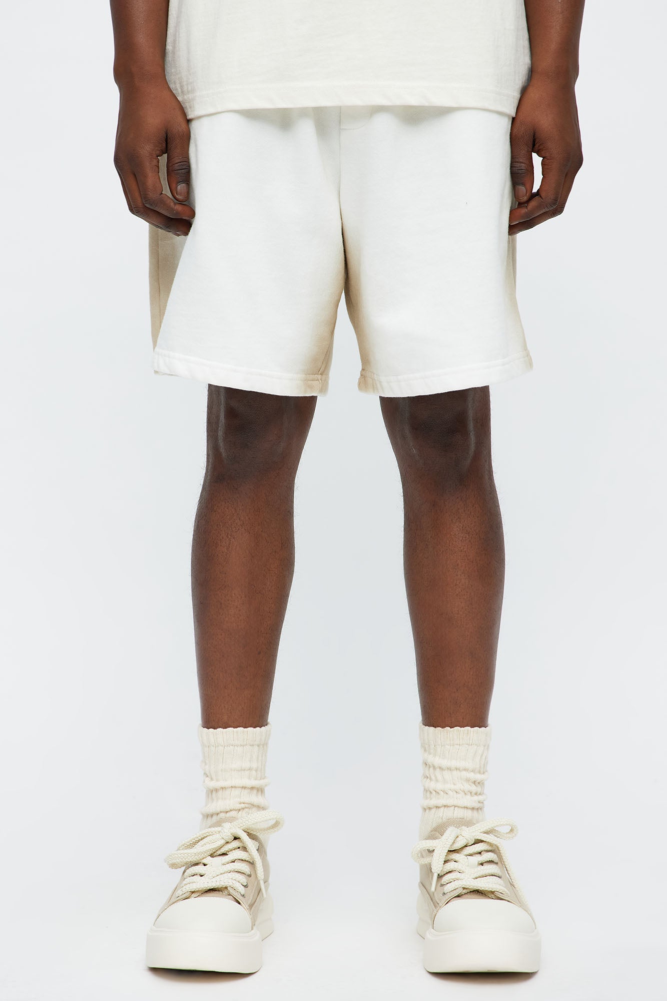 Tayson Blurred Lines Relaxed Shorts - Cream