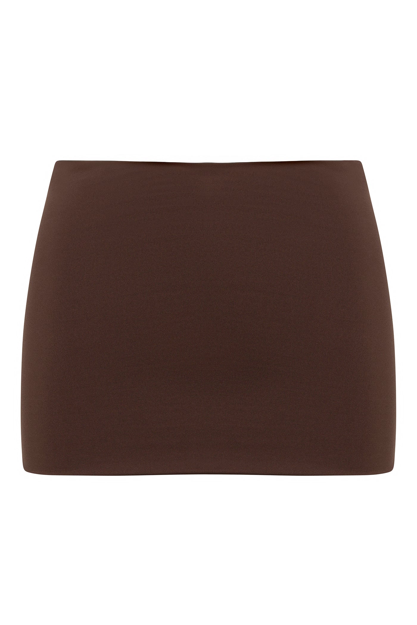 Contour Double Lined Mini Skirt - Chocolate