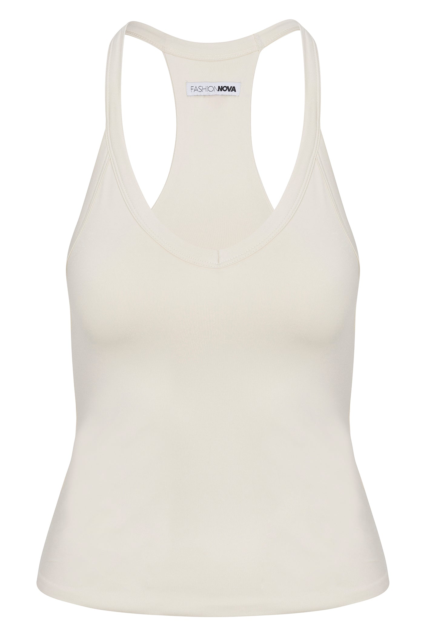 Contour Double Lined V-Neck Tank Top - Bone