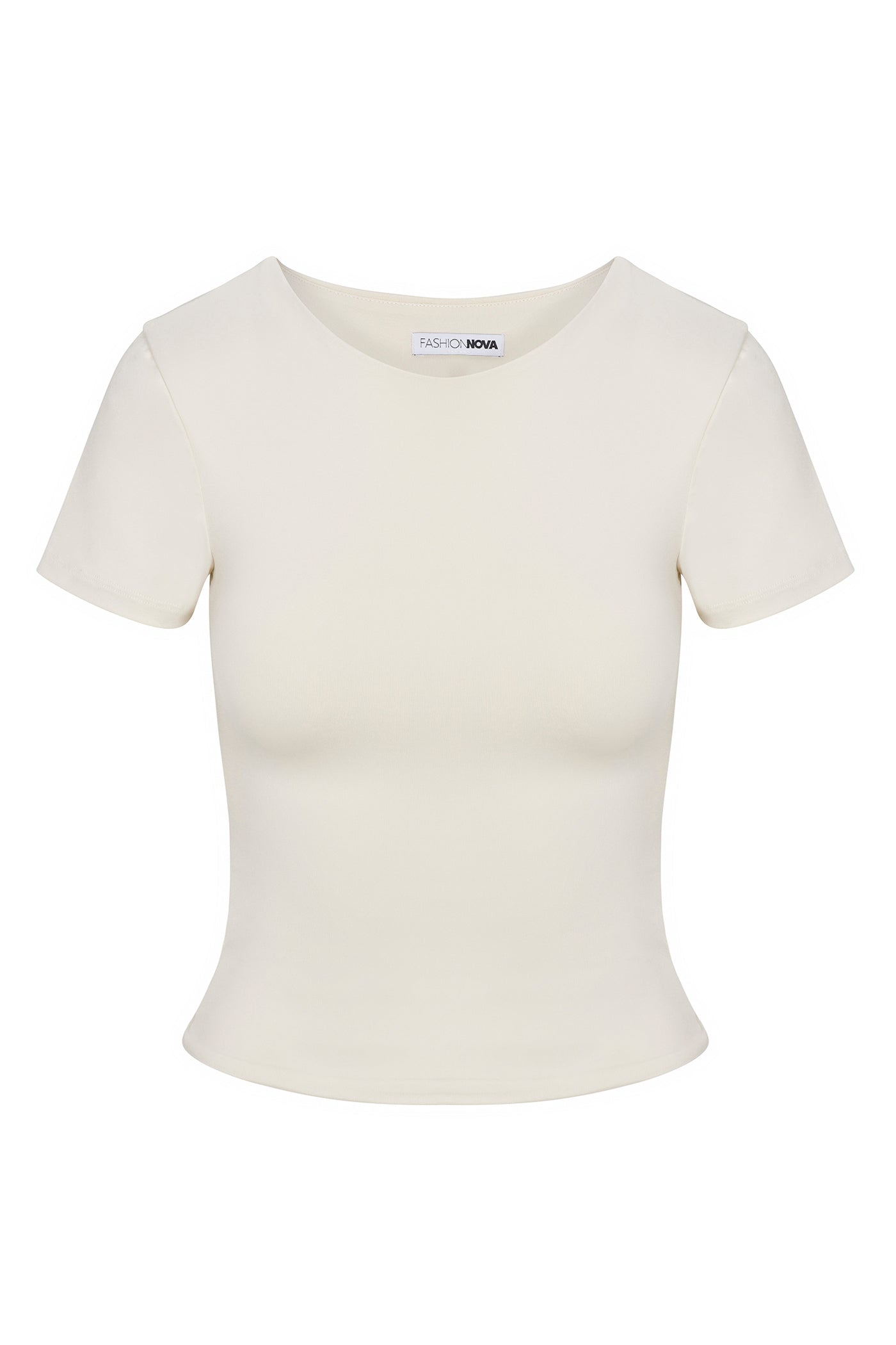 Contour Double Lined Short Sleeve Baby Tee - Bone