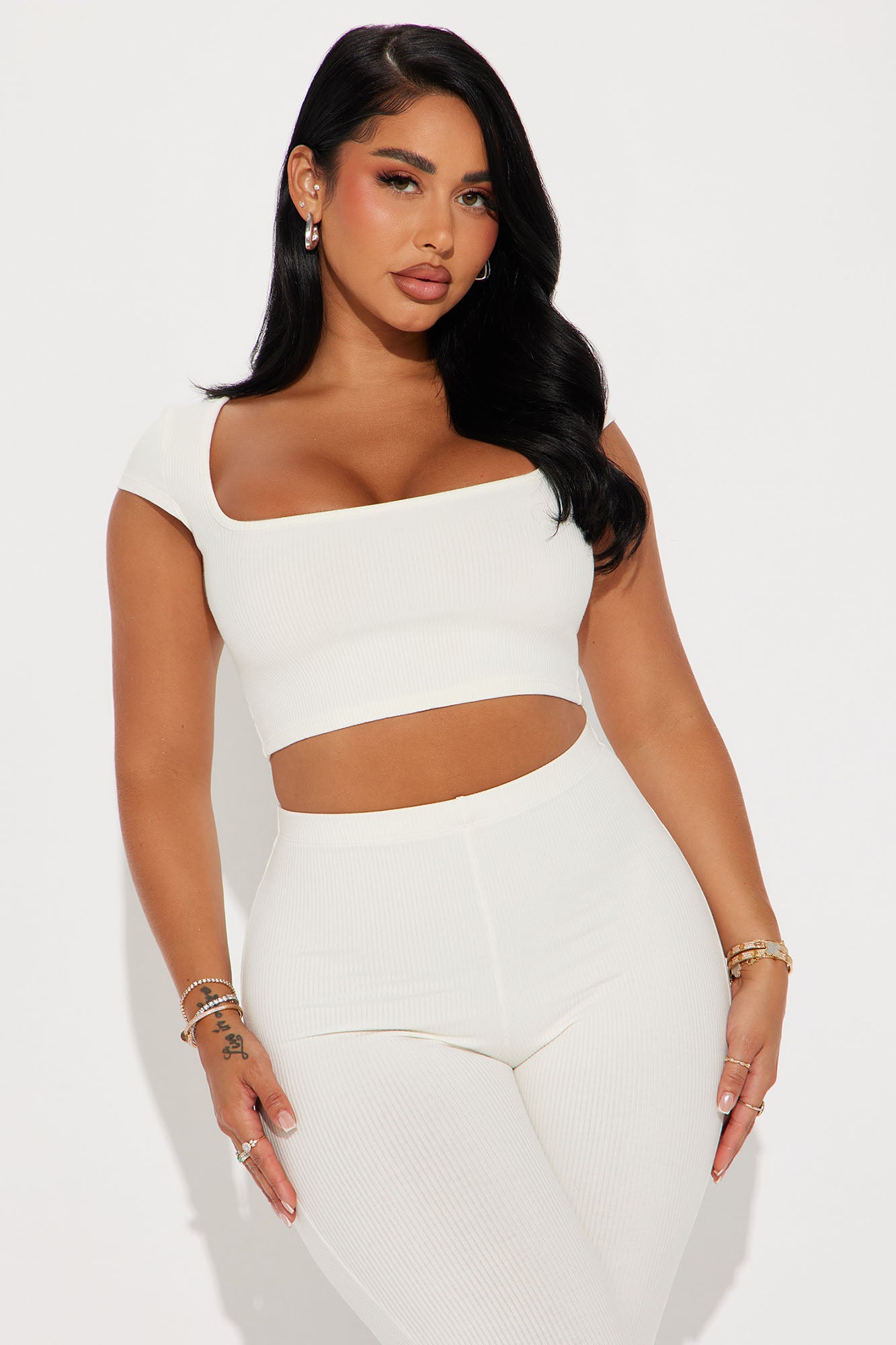 Remy Snatched Capri Pant Set - Off White