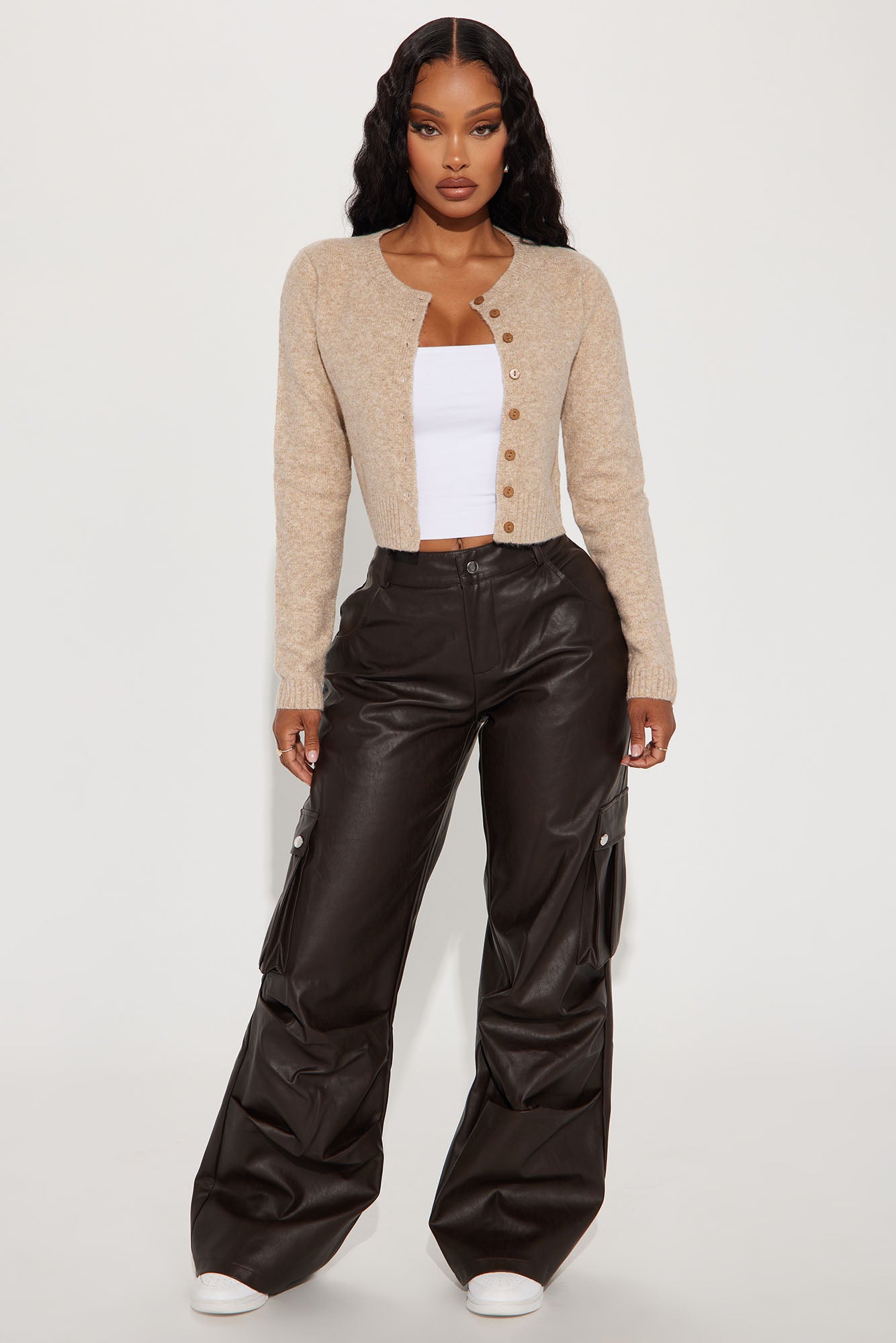 Sweet Sensation Cropped Cardigan - Taupe